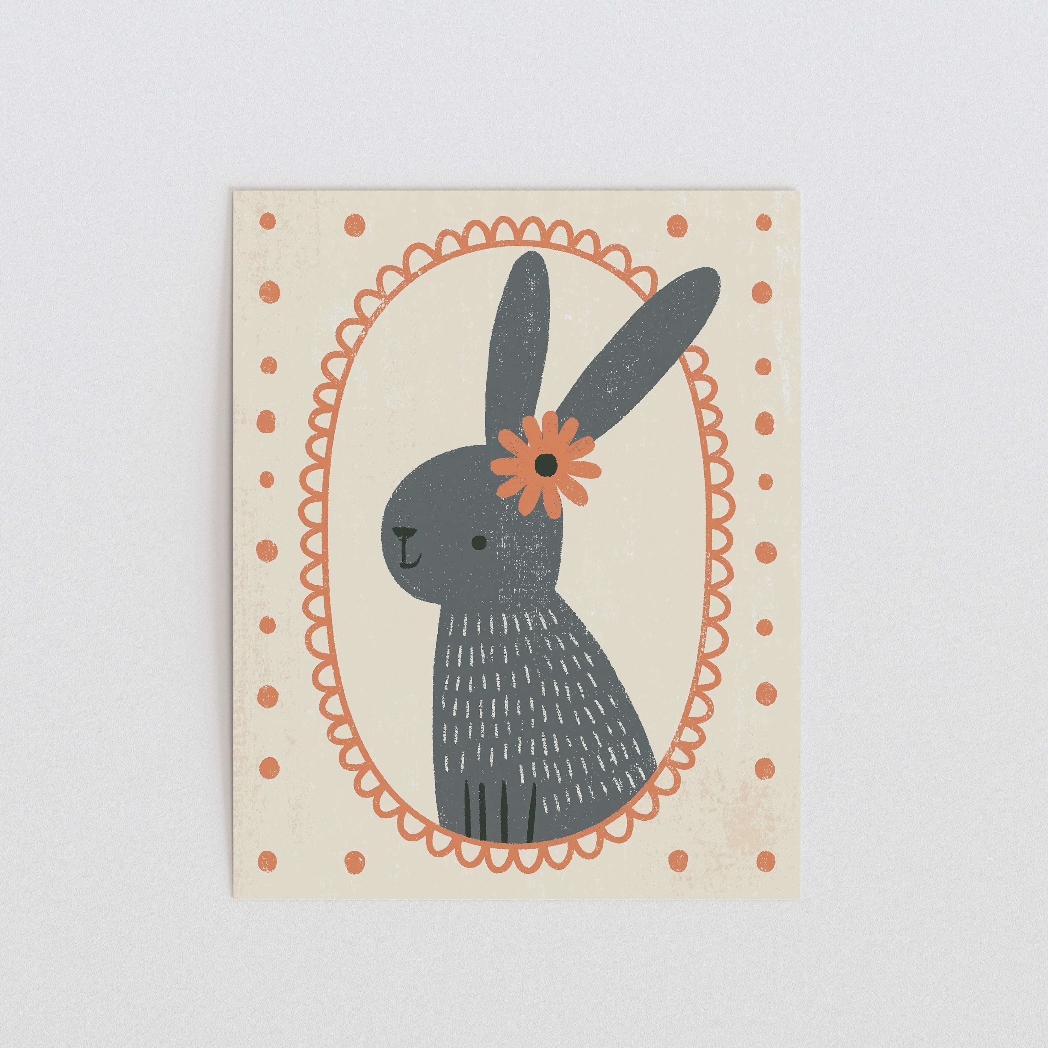 Bunny Portrait Nursery Print