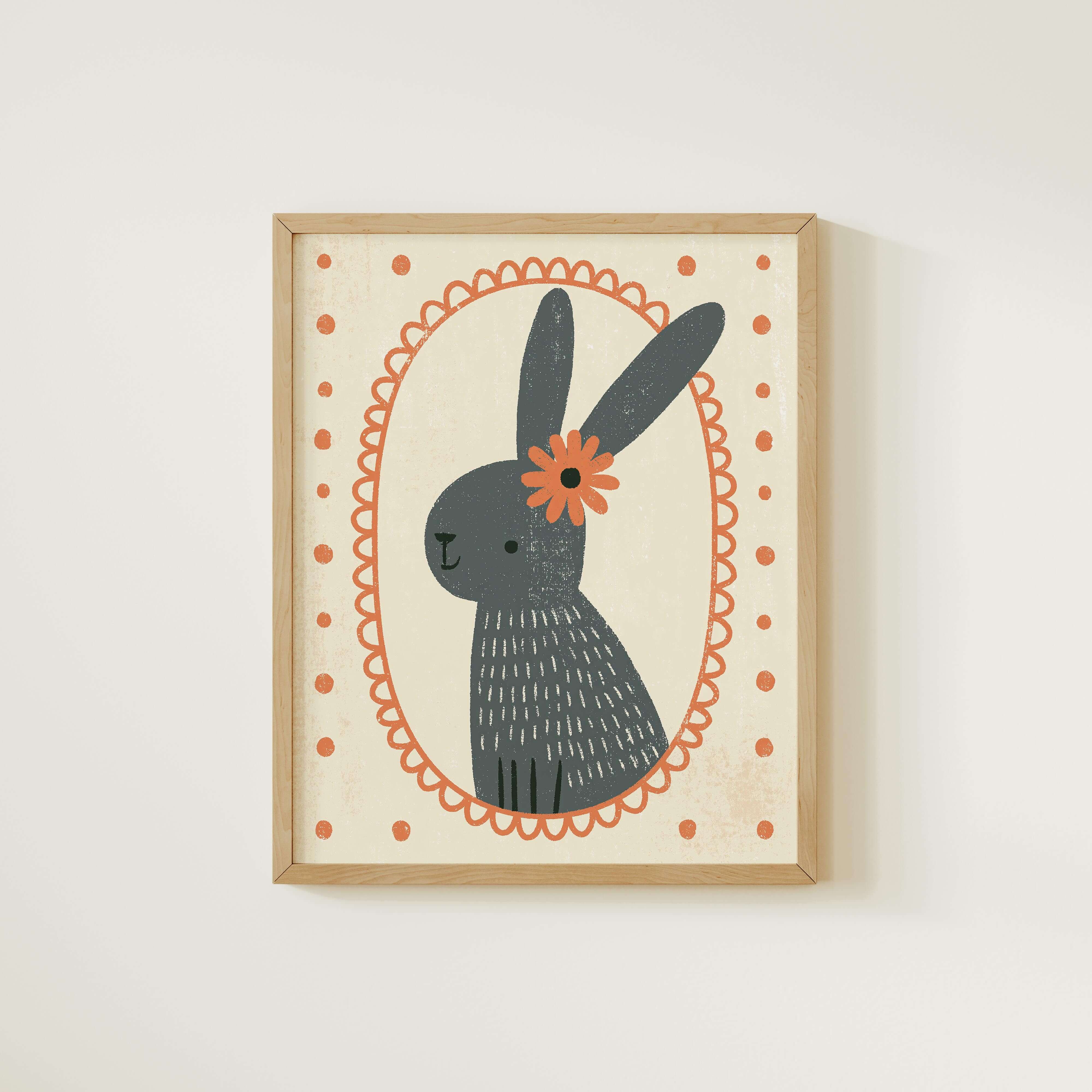 Bunny Portrait Nursery Print