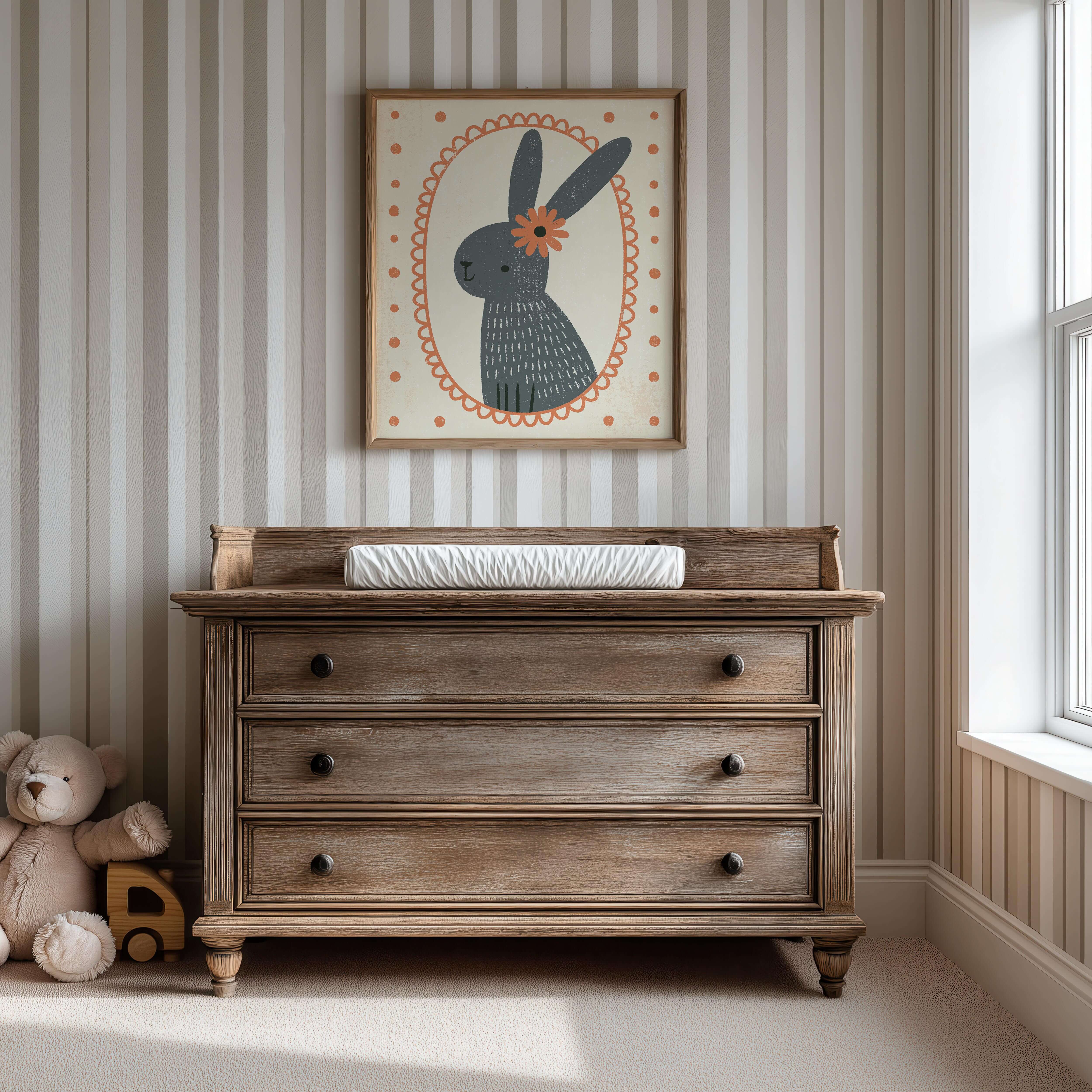 Bunny Portrait Nursery Print