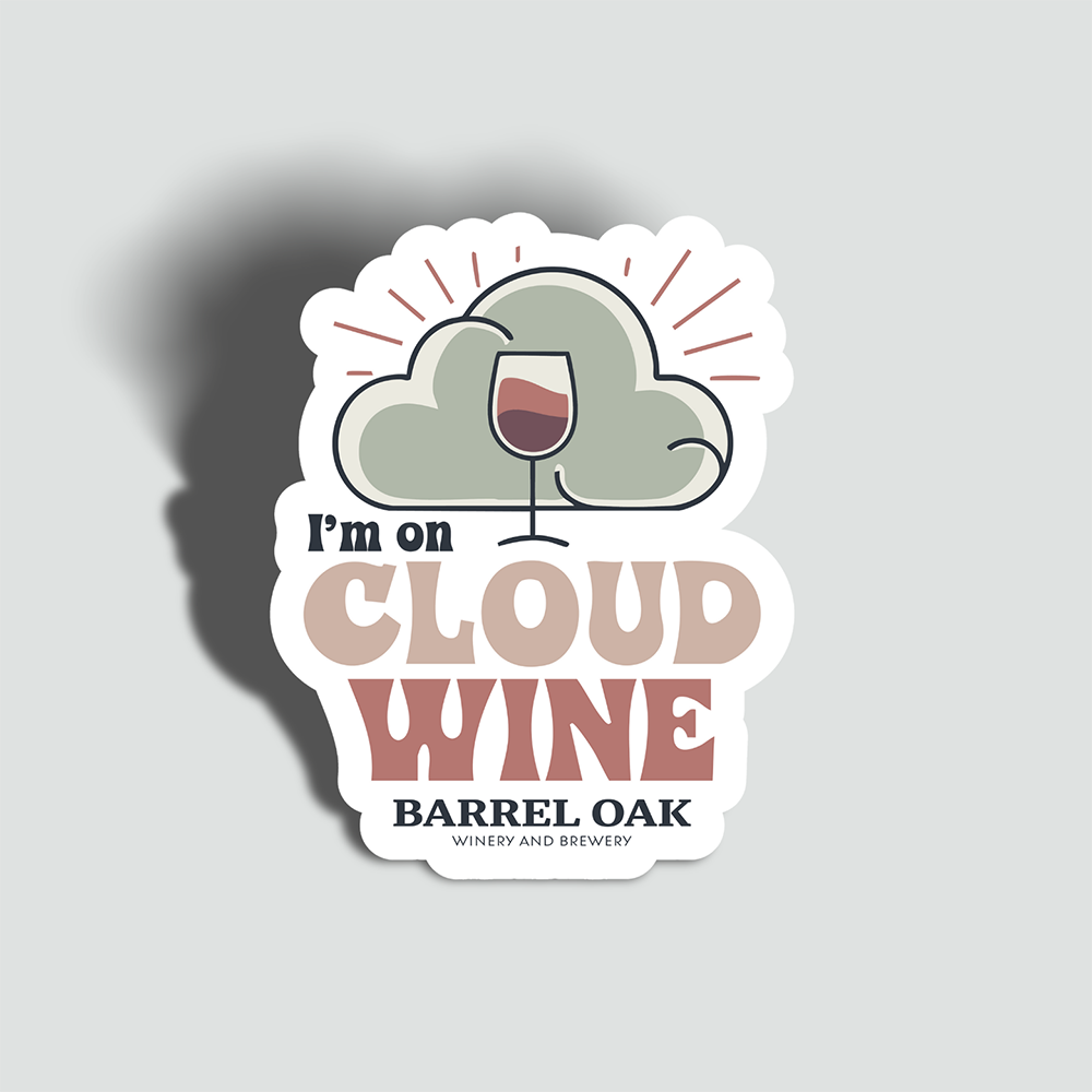 Cloud Wine Sticker | Custom Sticker