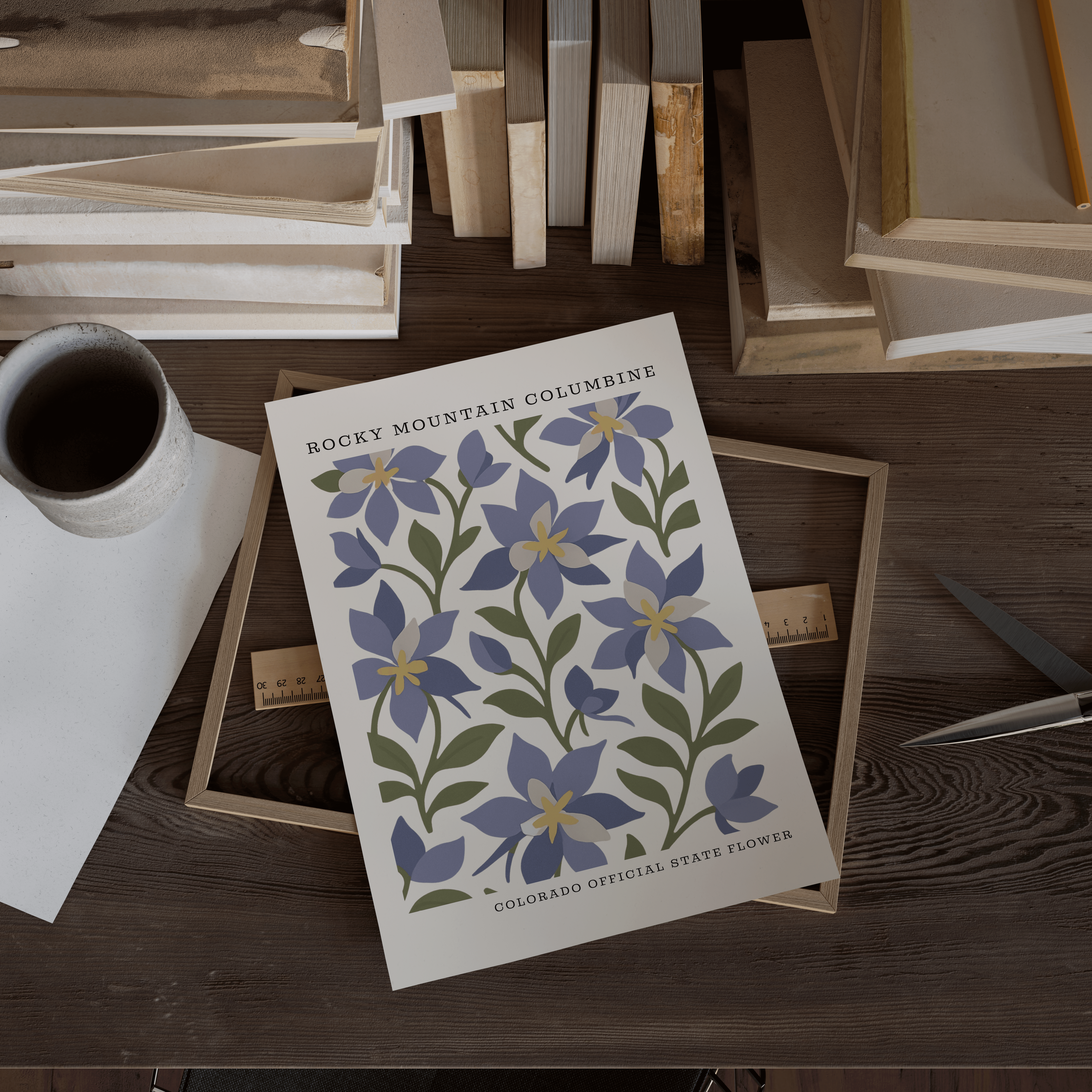 Colorado State Flower Art Print – Rocky Mountain Columbine