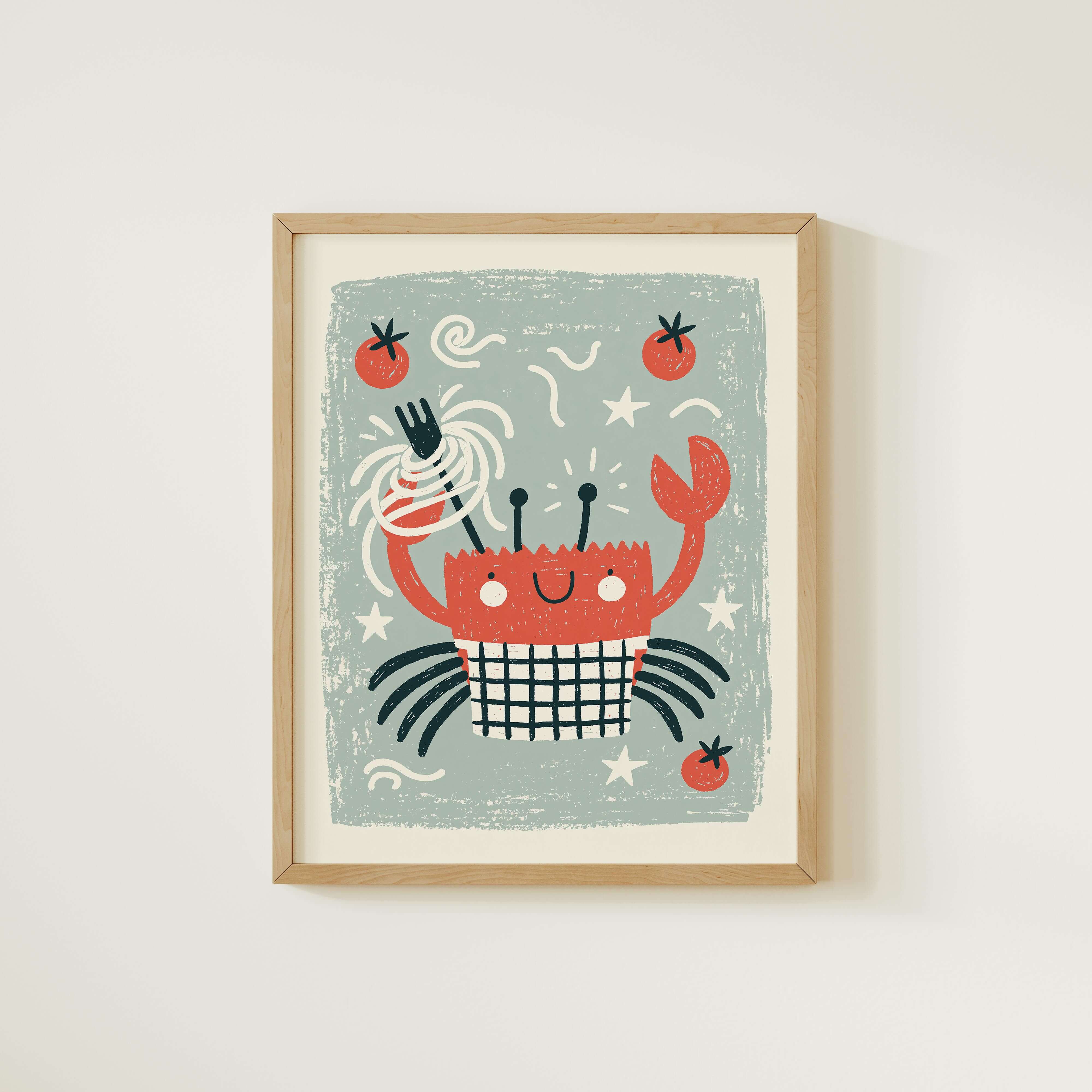 Spaghetti Crab Nursery Print