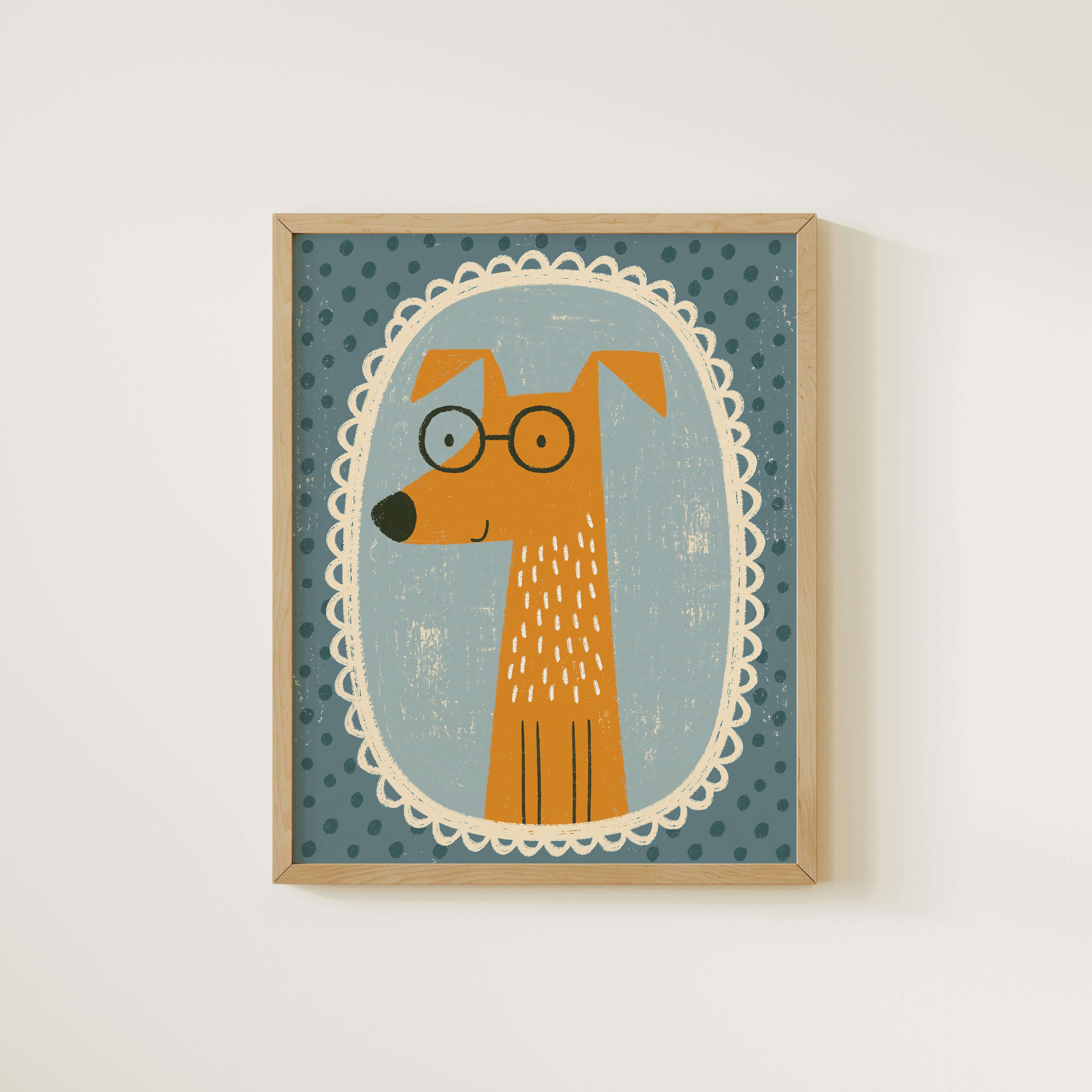Dog With Glasses Nursery Print