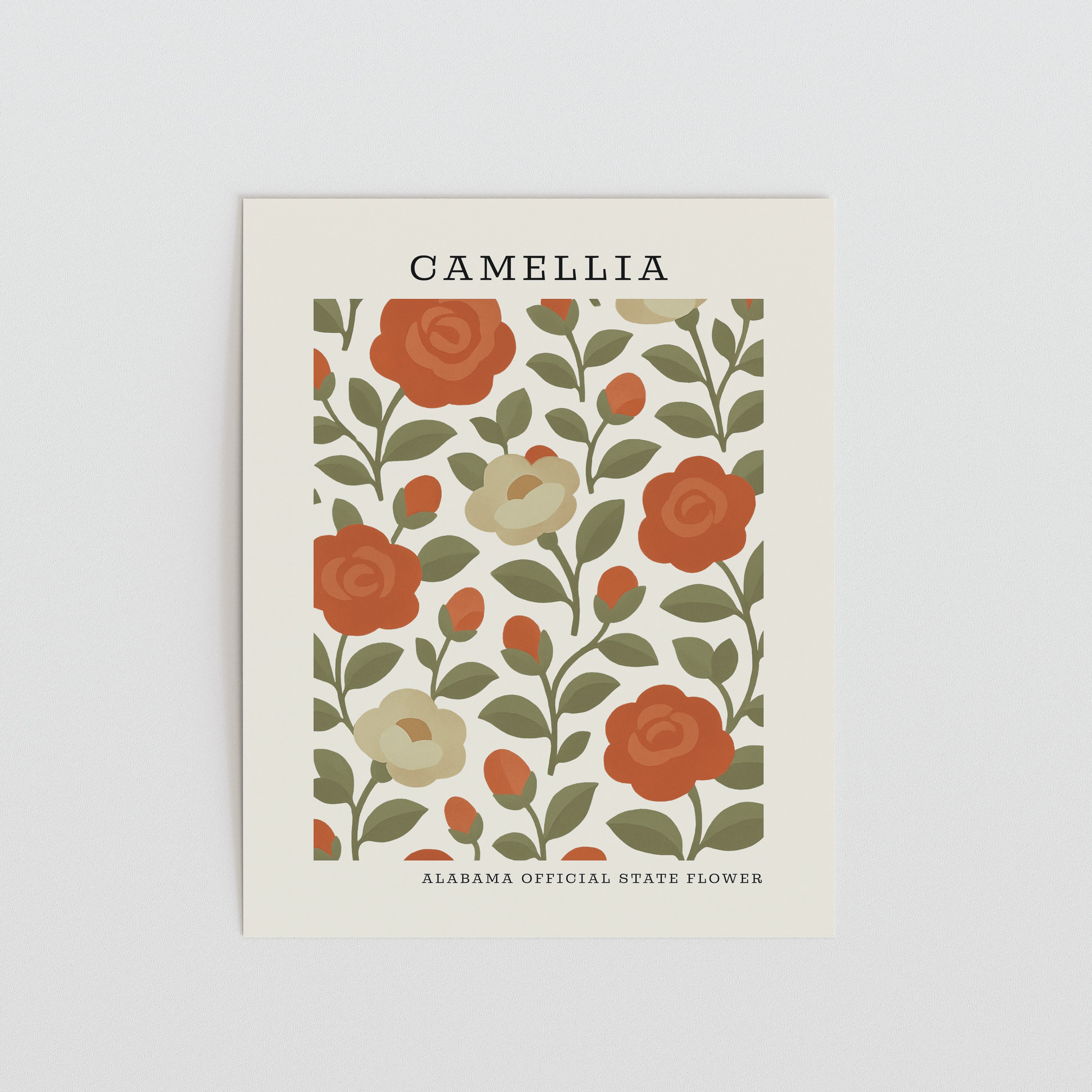 Alabama State Flower Art Print – Camellia
