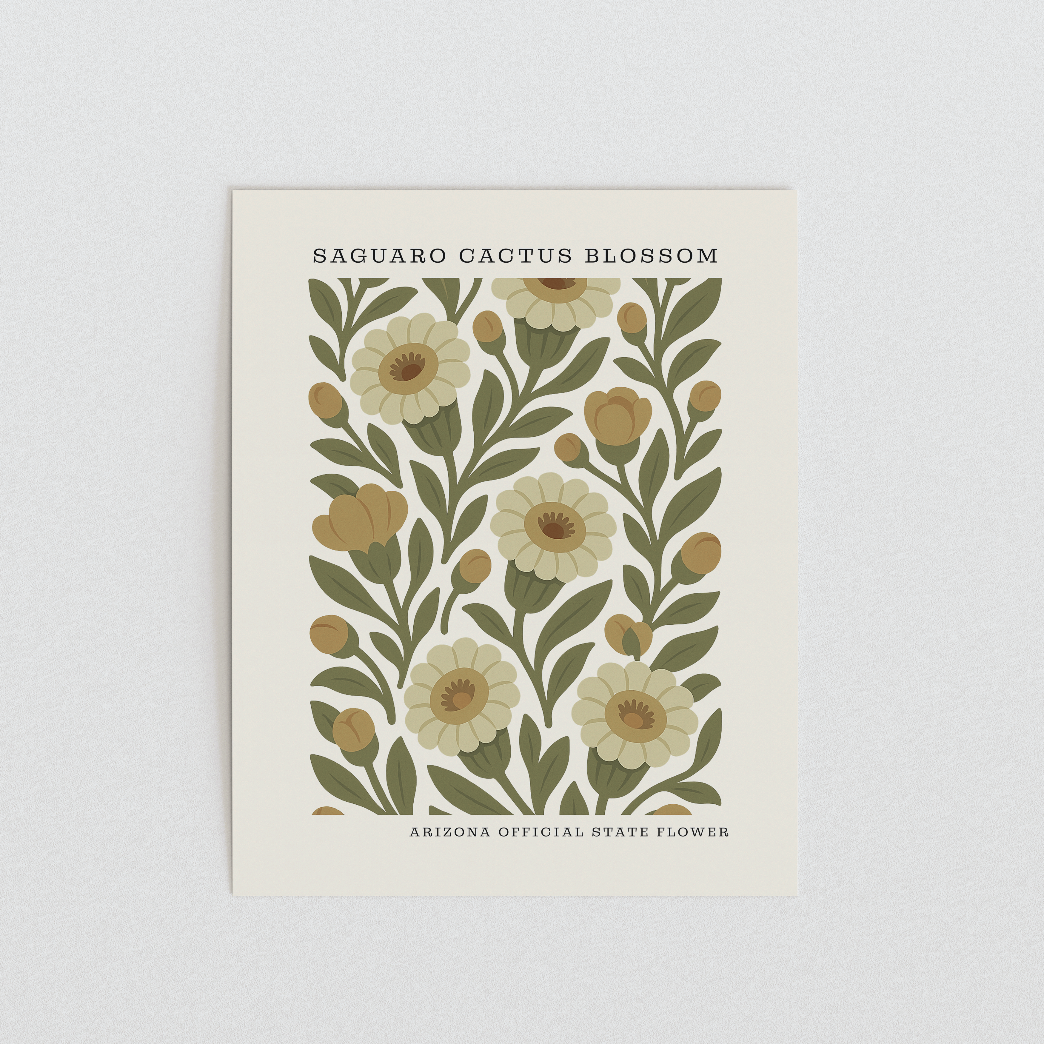 Arizona State Flower Art Print – Saguaro Cactus Blossom