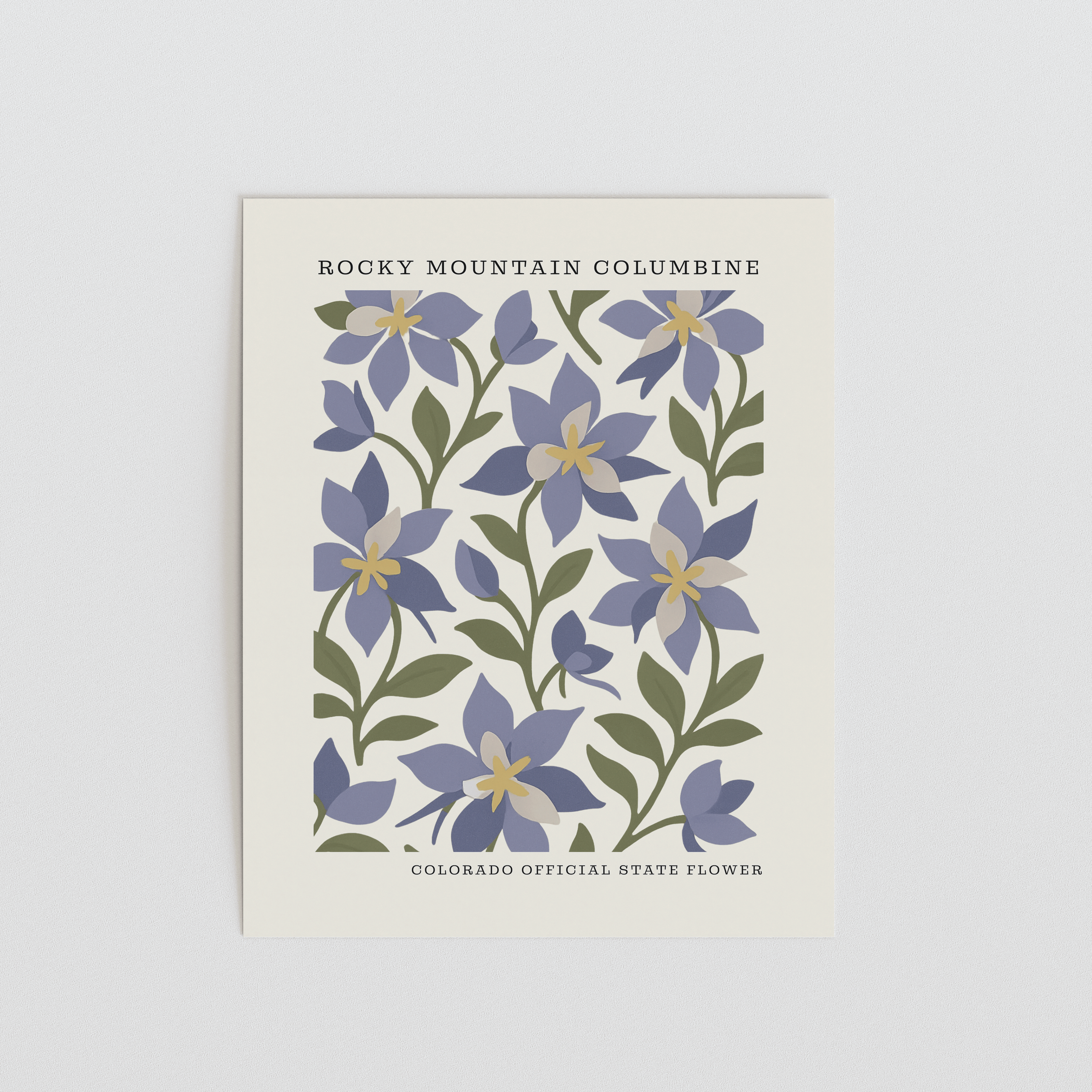 Colorado State Flower Art Print – Rocky Mountain Columbine