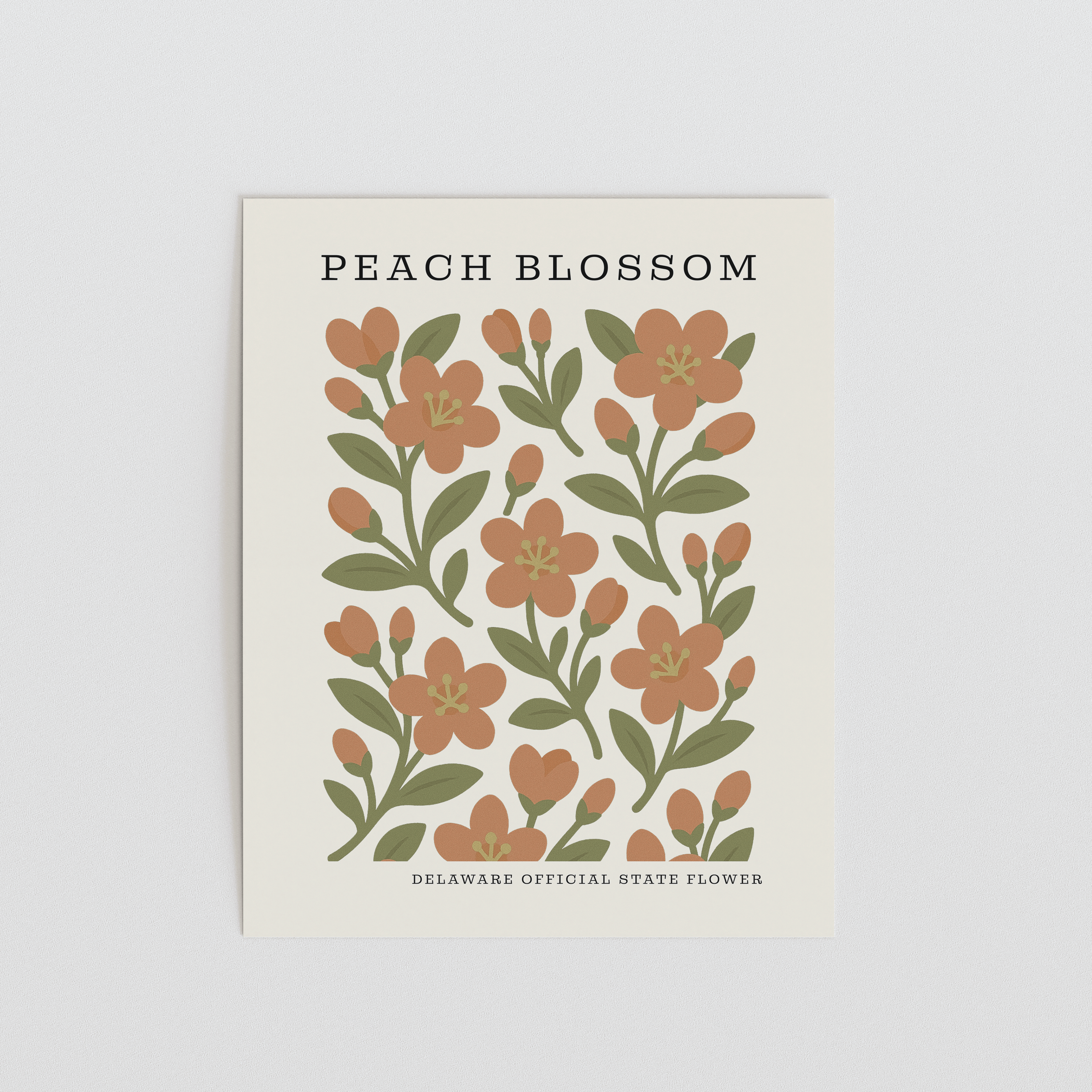 Delaware State Flower Art Print – Peach Blossom