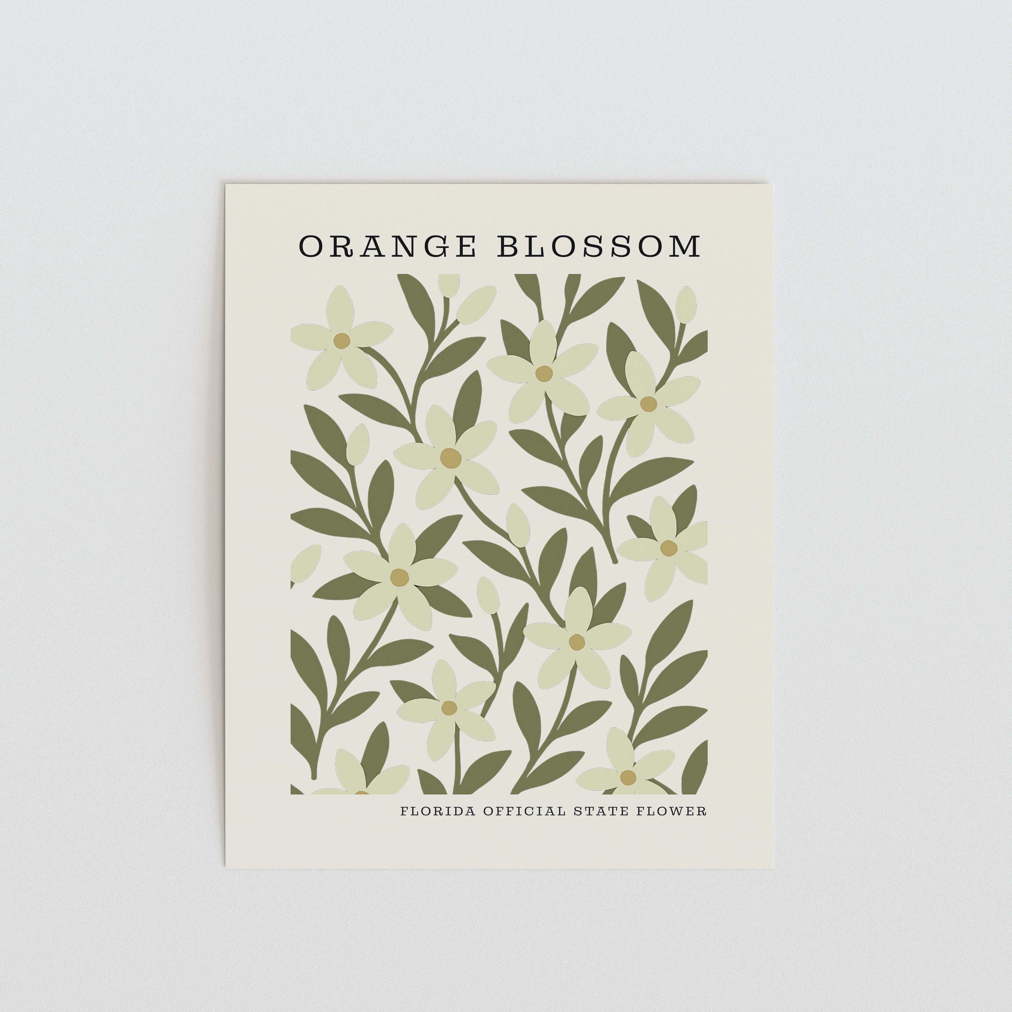 Florida State Flower Art Print – Orange Blossom