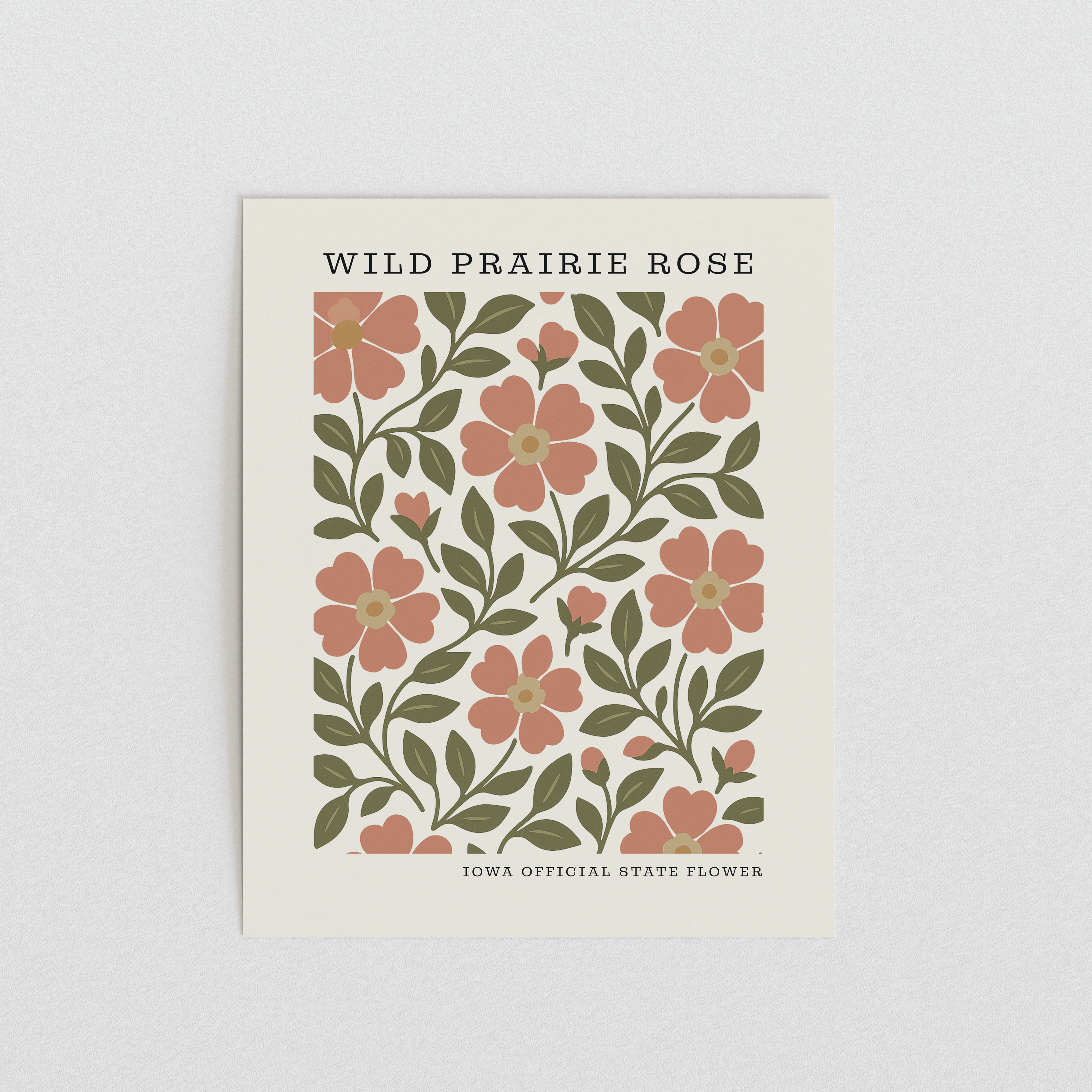 Iowa State Flower Art Print – Wild Prairie Rose