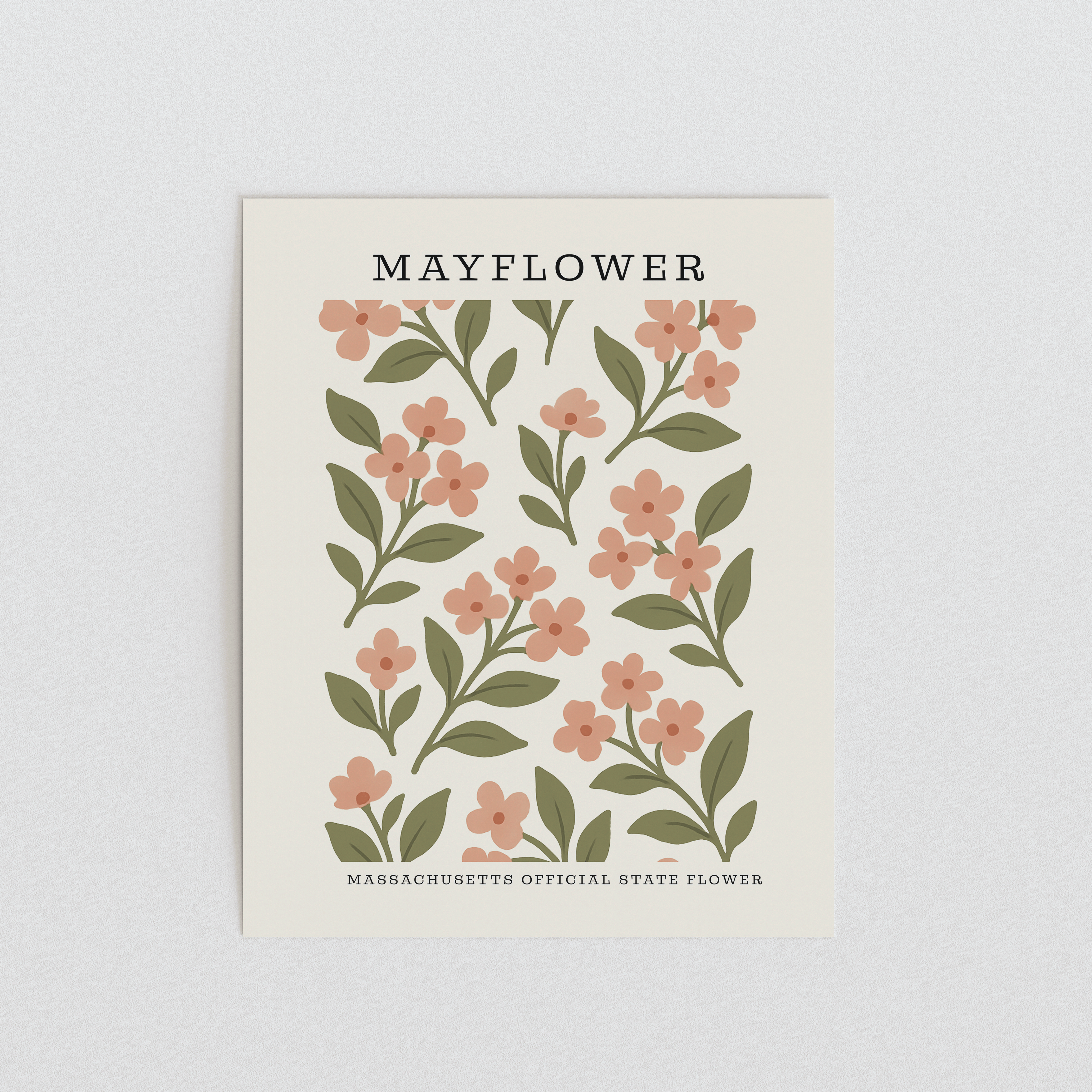 Massachusetts State Flower Art Print – Mayflower