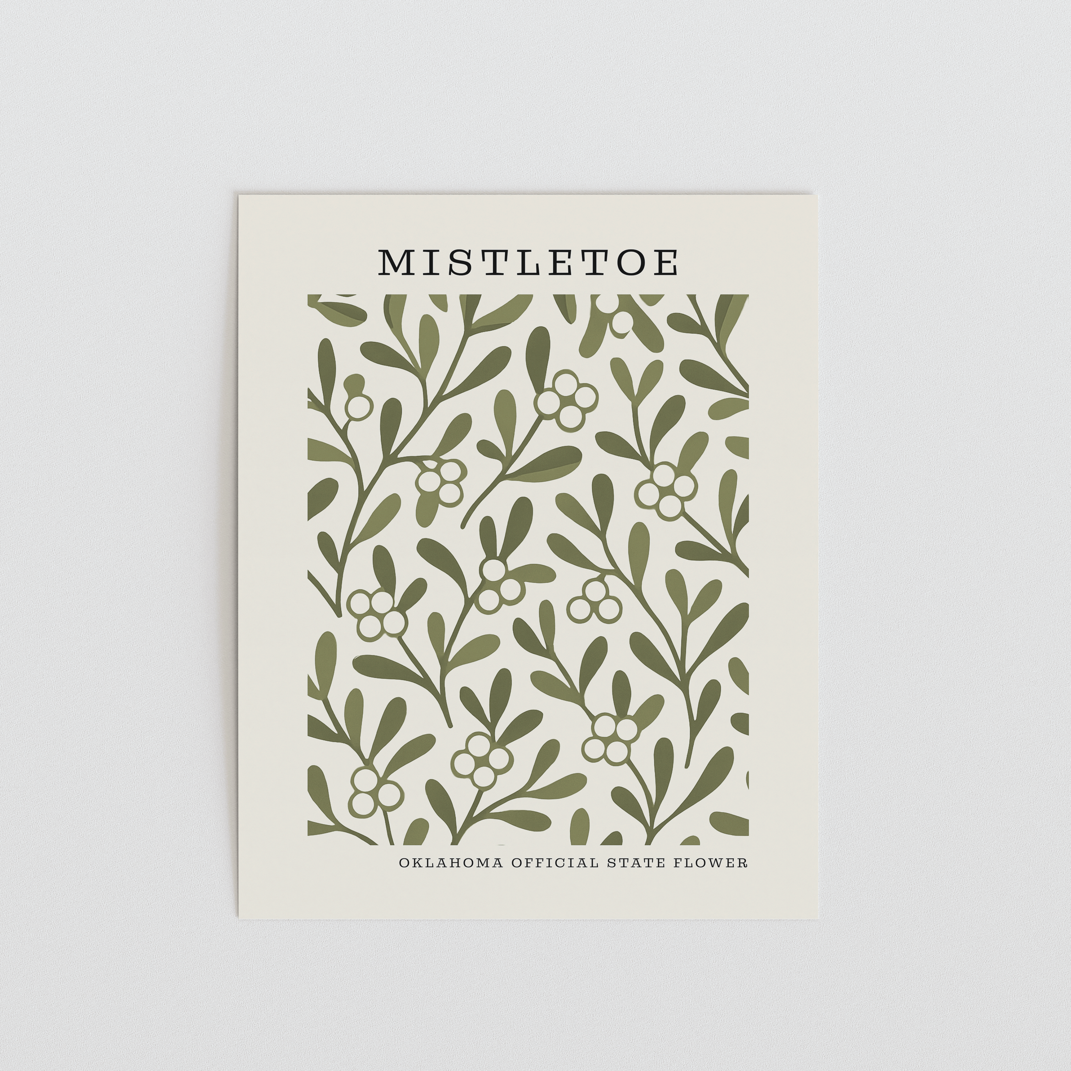 Oklahoma State Flower Art Print – Mistletoe