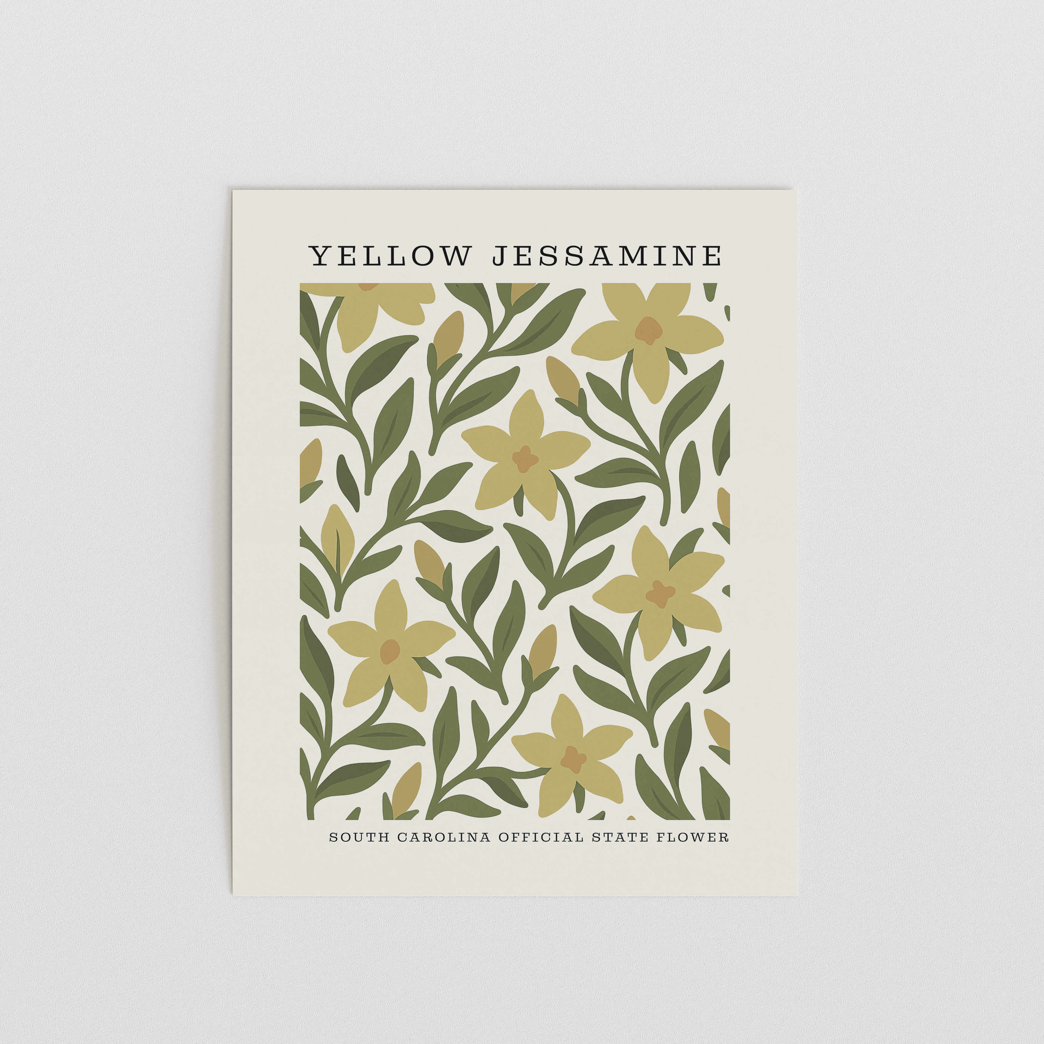 South Carolina State Flower Art Print – Yellow Jessamine