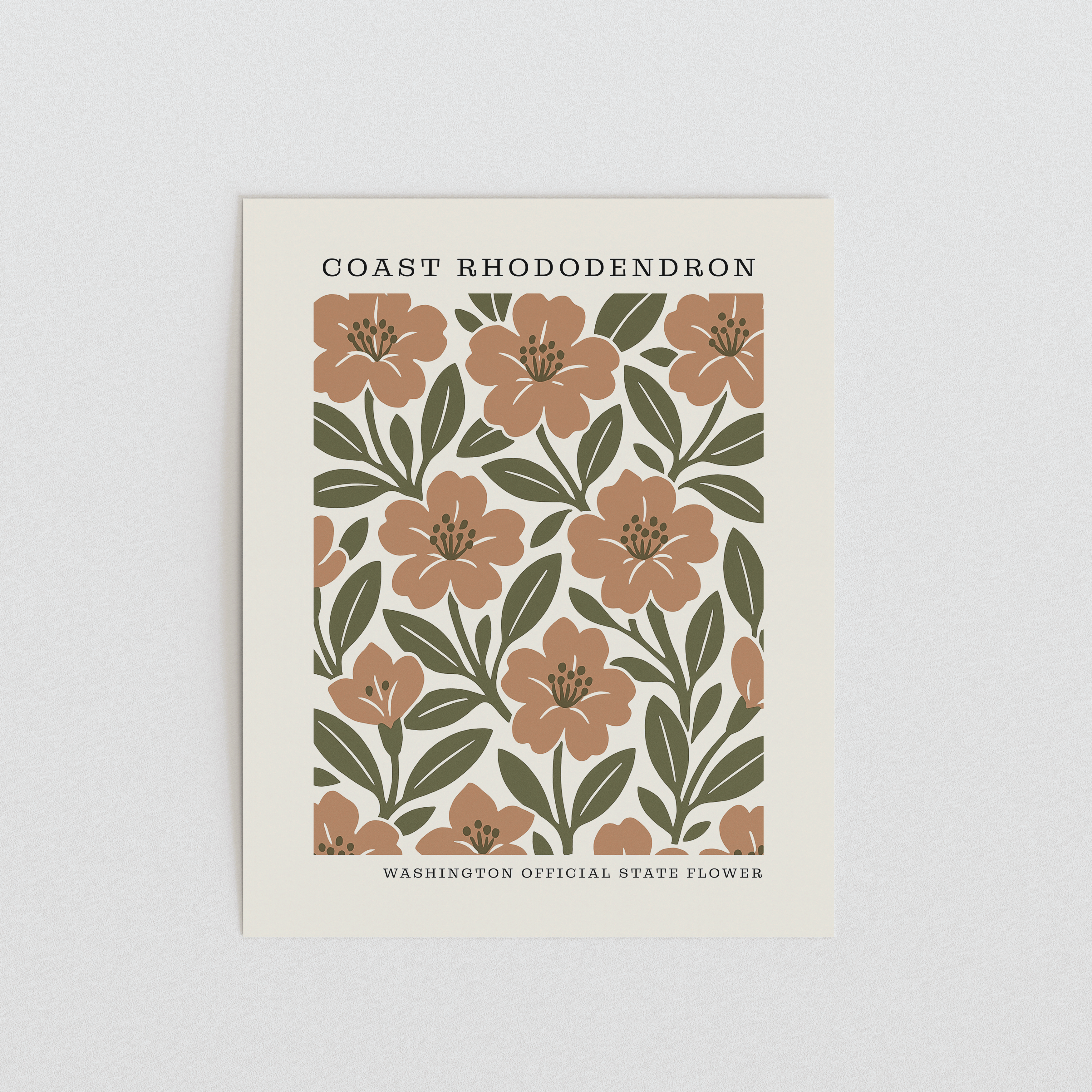 Washington State Flower Art Print – Coast Rhododendron