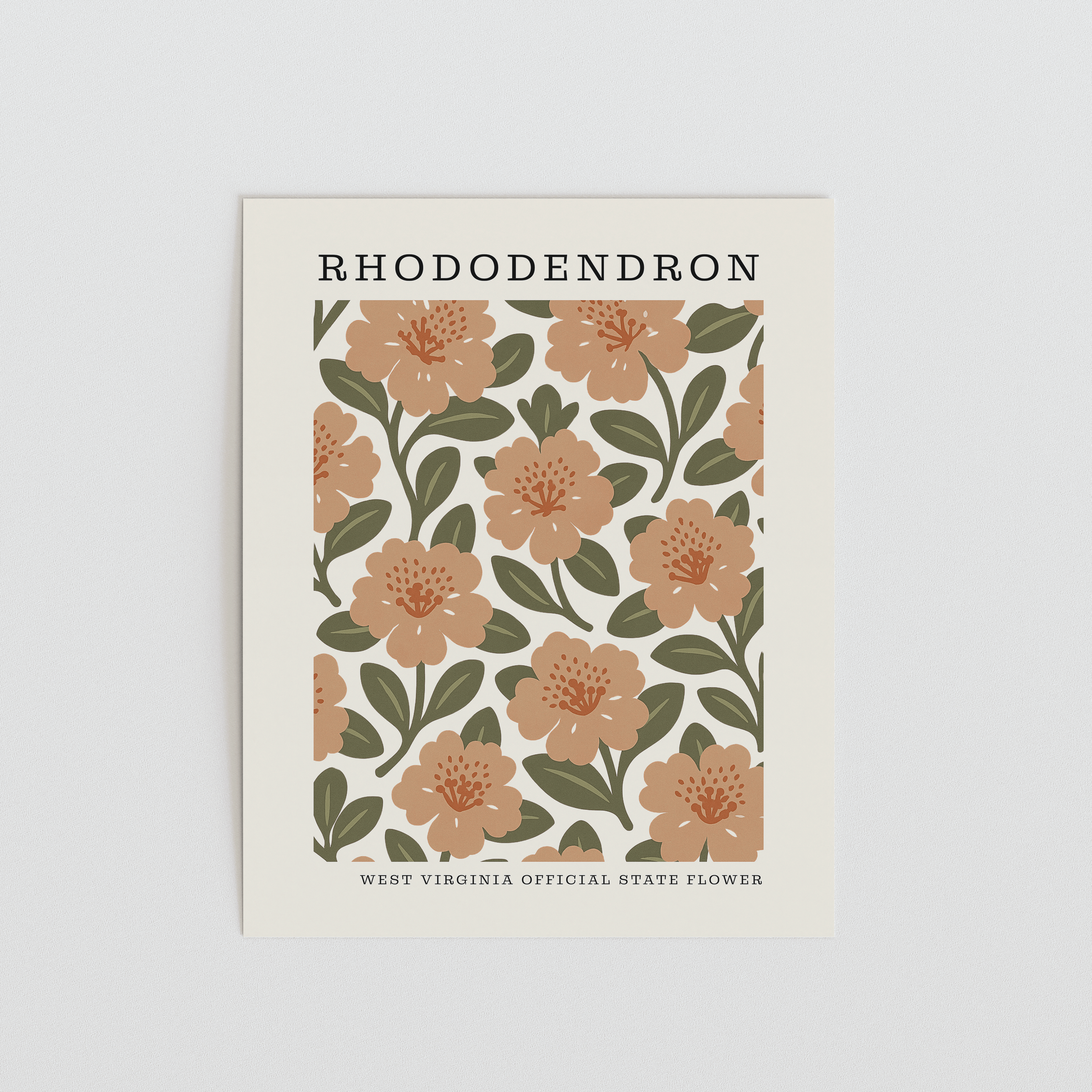 West Virginia State Flower Art Print – Rhododendron