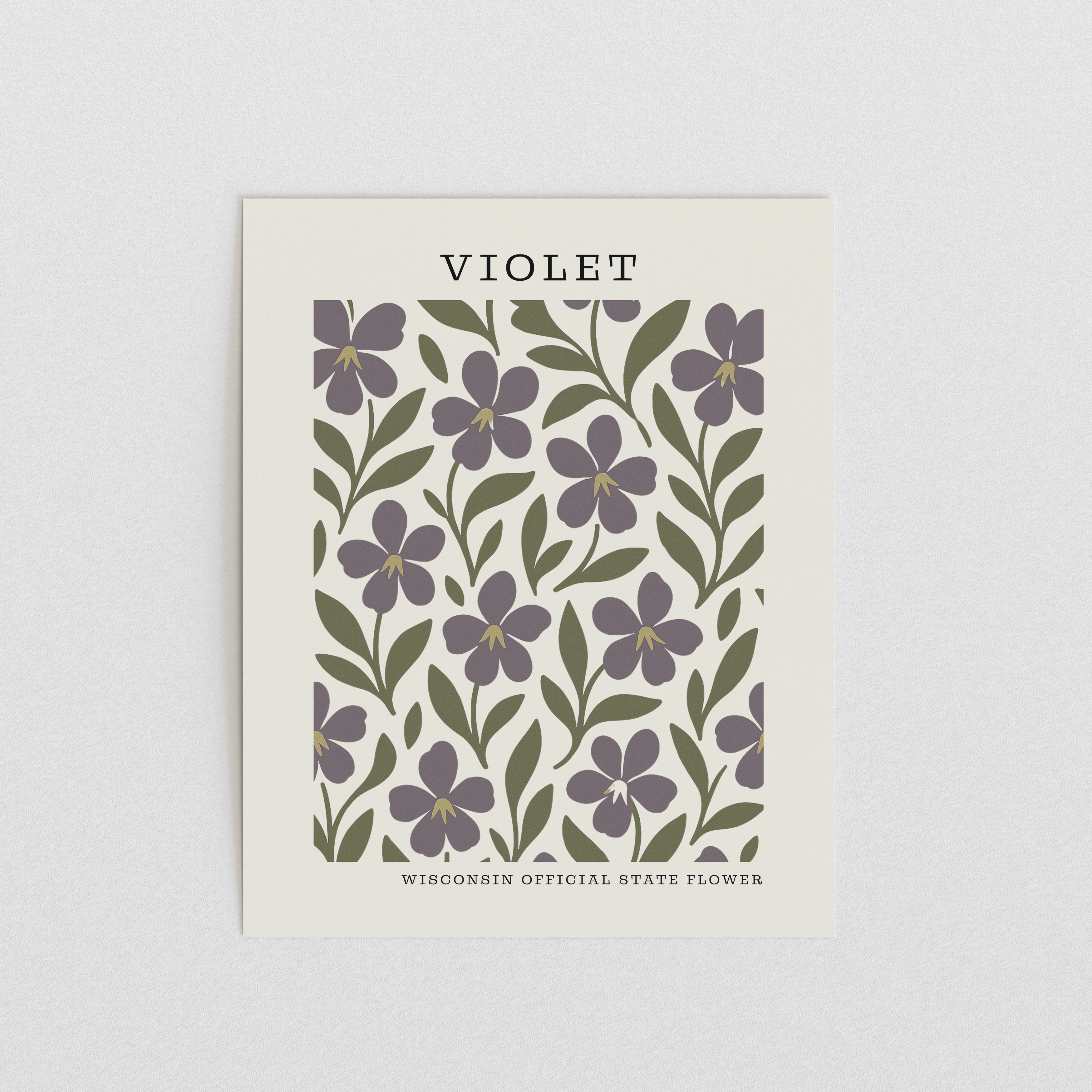Wisconsin State Flower Art Print – Violet