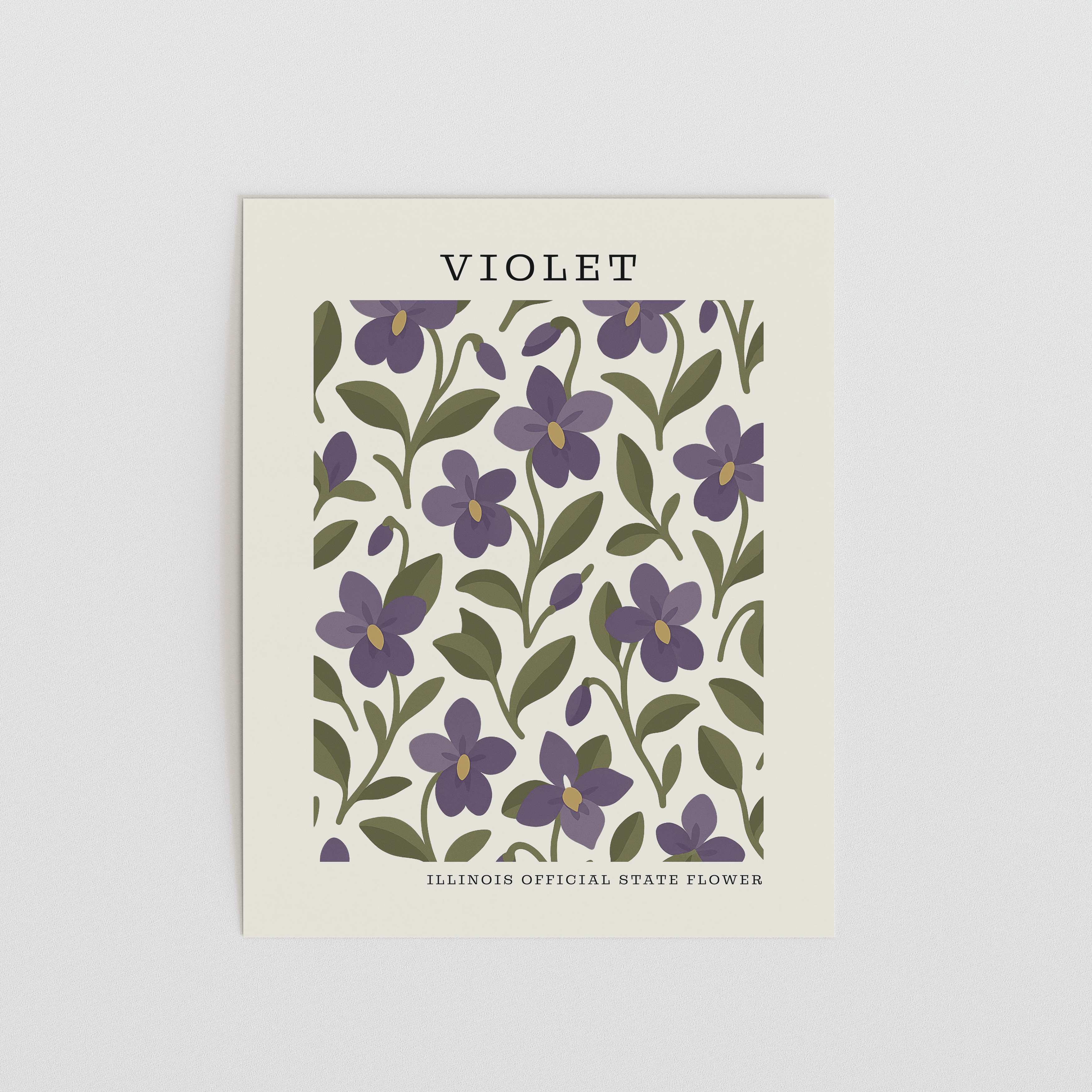 Illinois State Flower Art Print – Violet