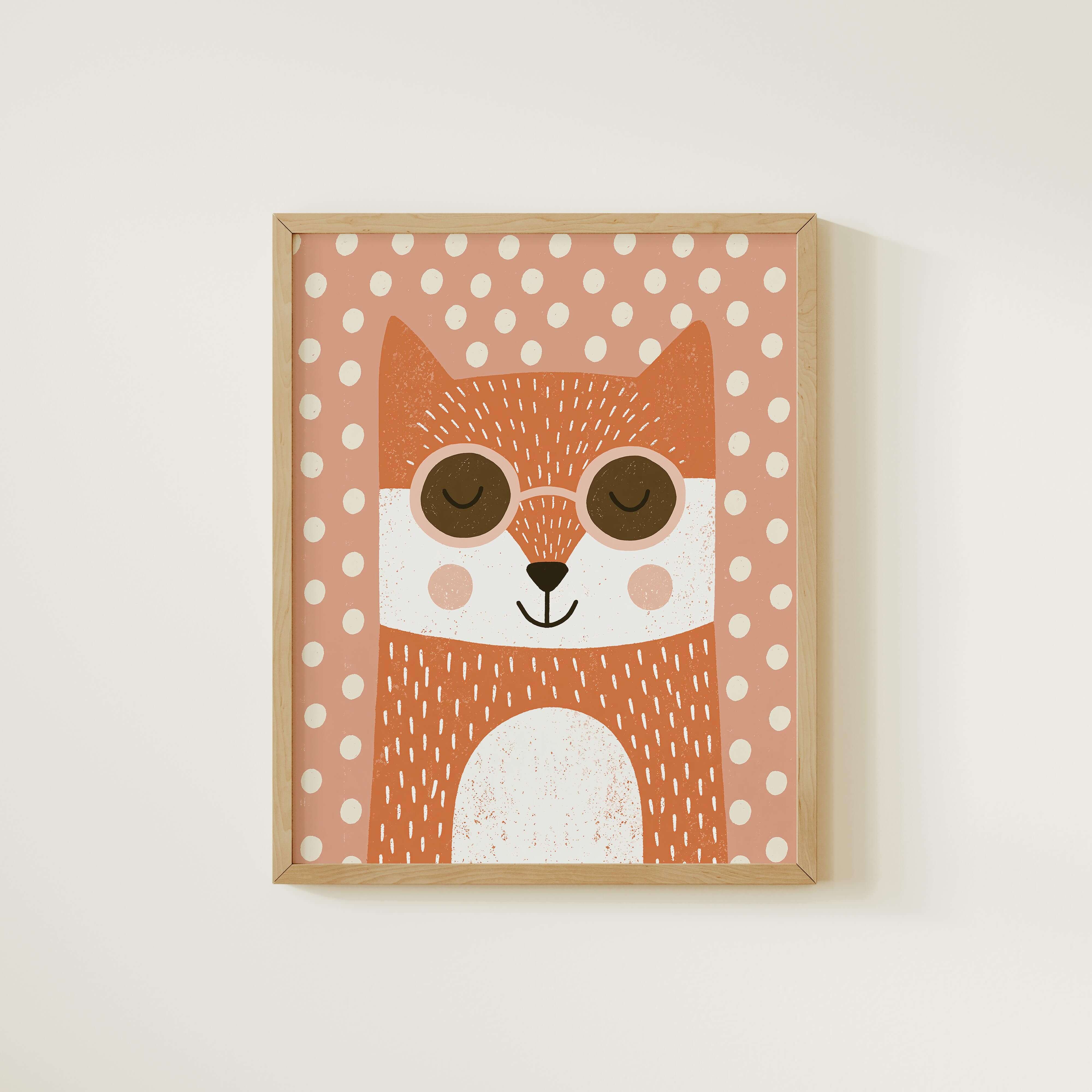 Fox With Glasses Nursery Print