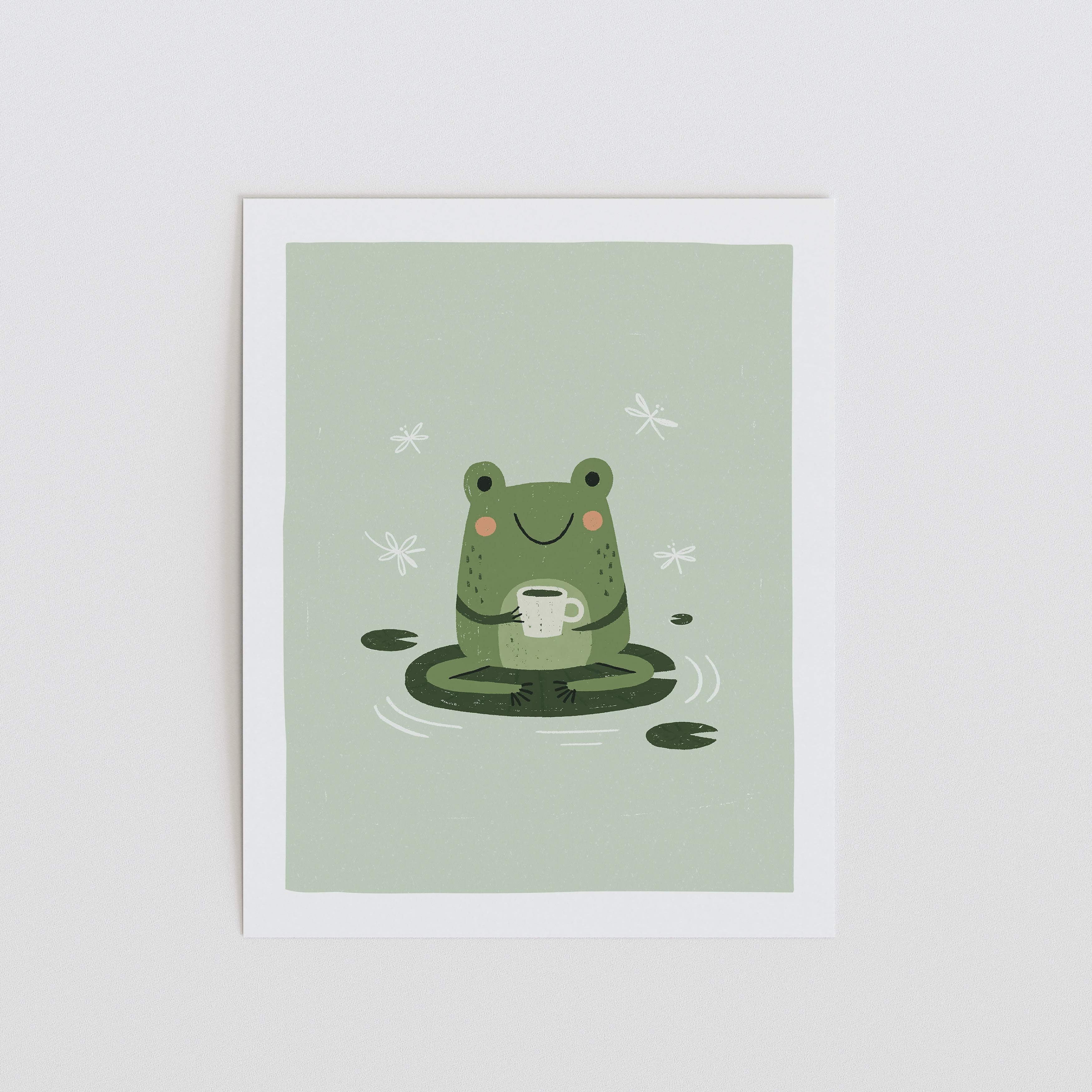 Coffee Frog Nursery Print