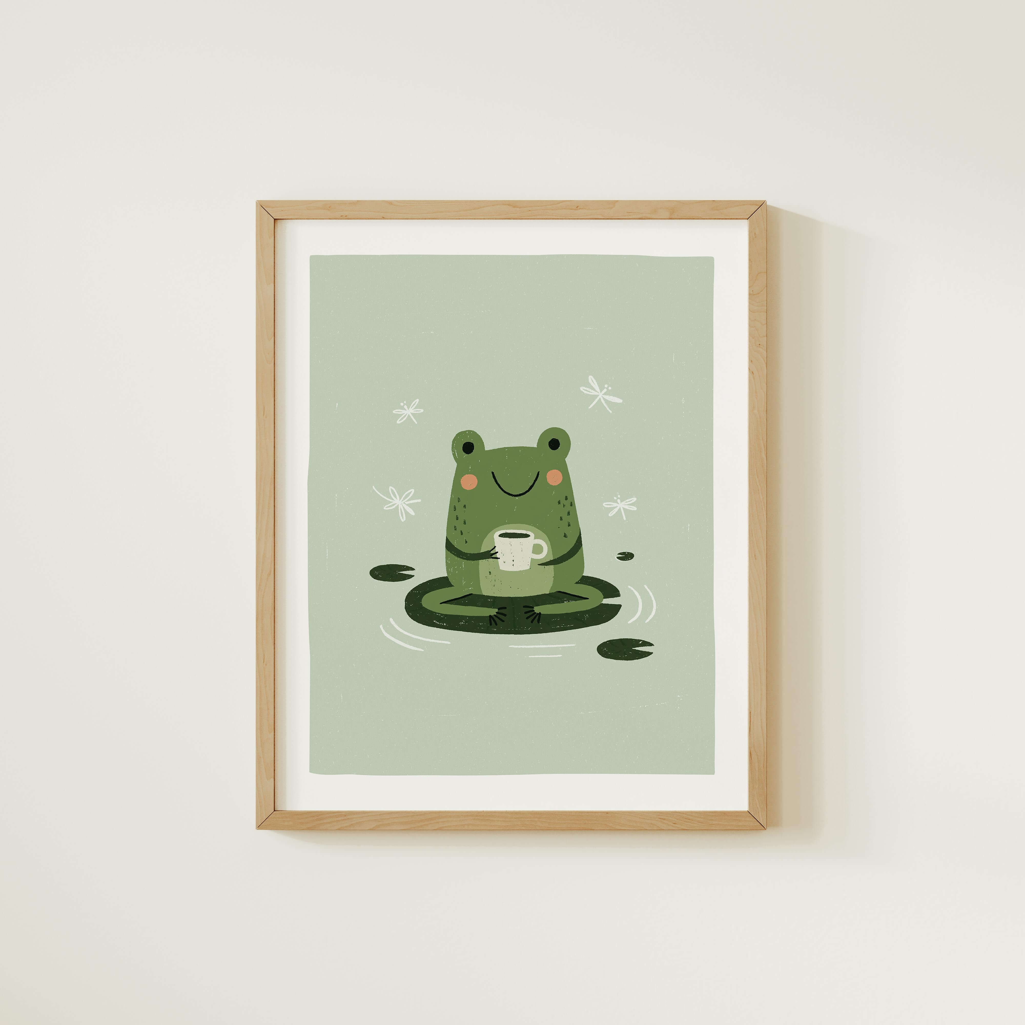 Coffee Frog Nursery Print
