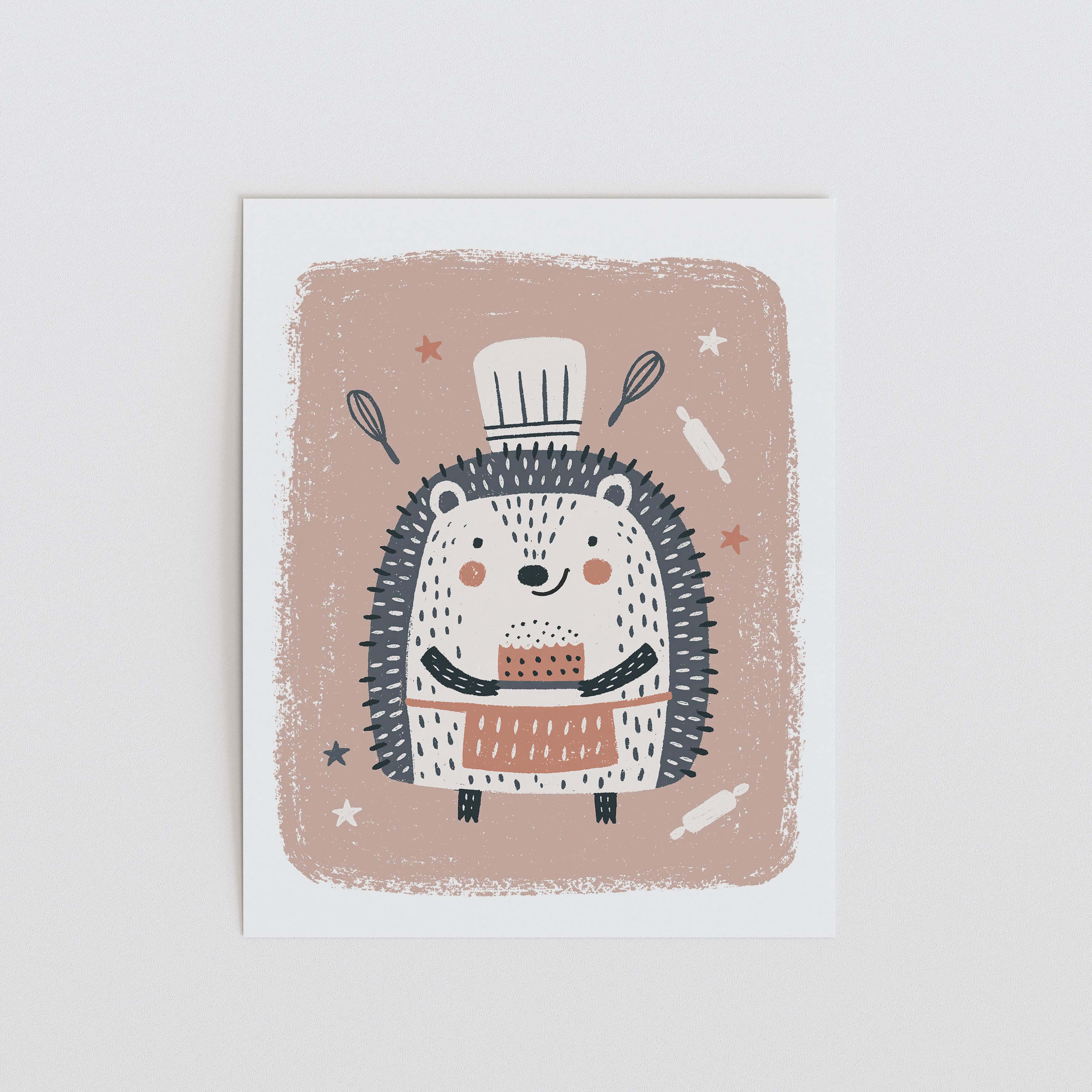 Baker Hedgehog Nursery Print