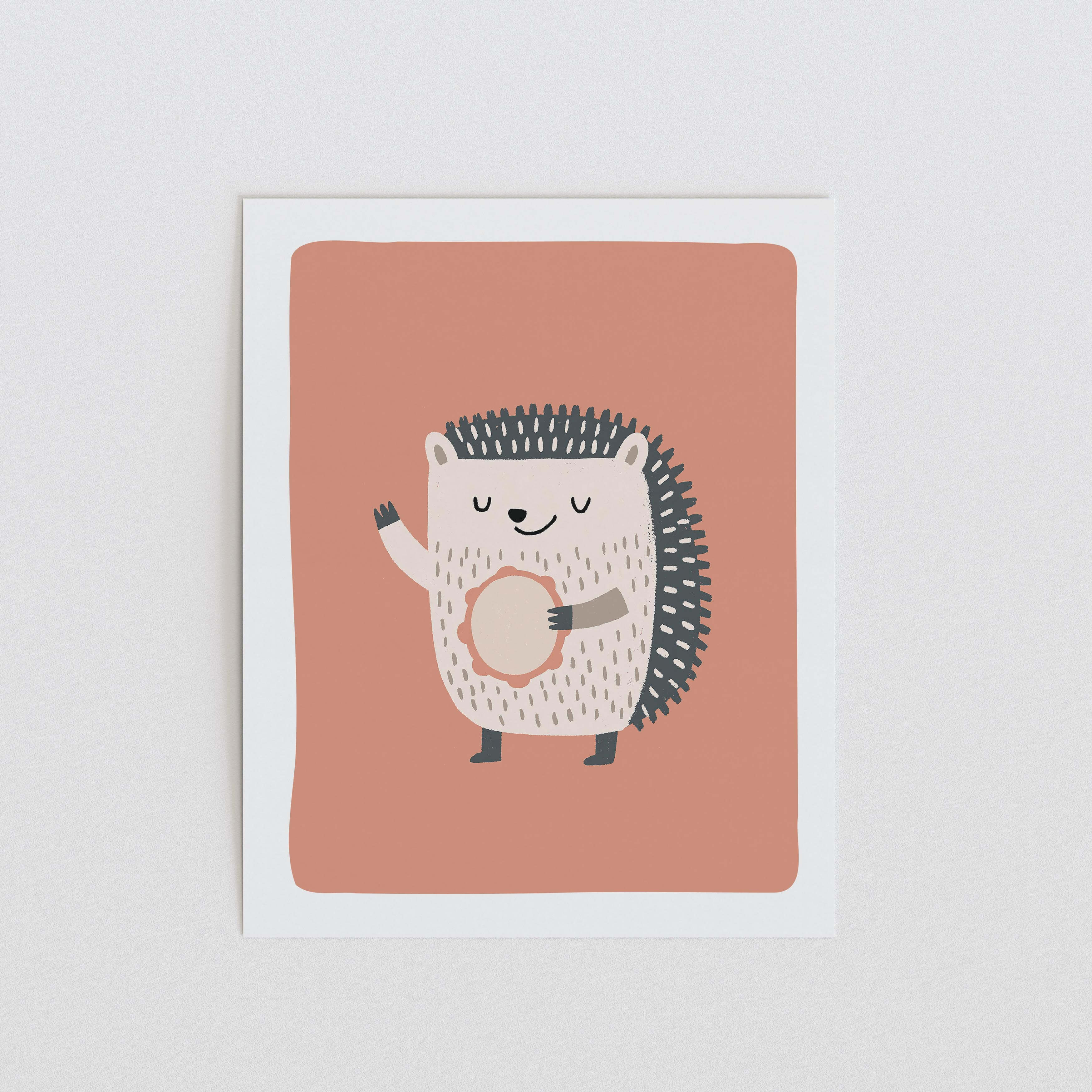 Tambourine Hedgehog Nursery Art