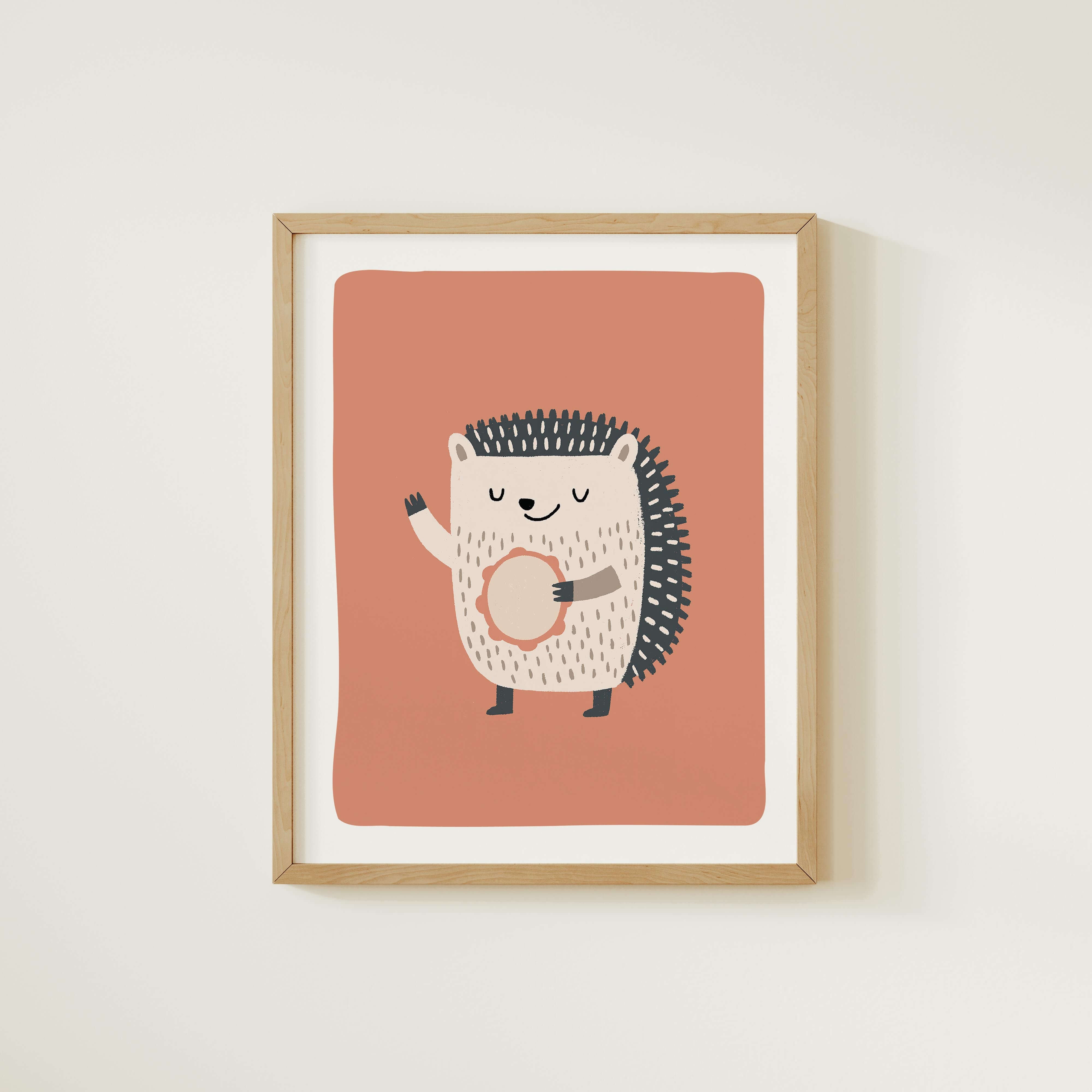 Tambourine Hedgehog Nursery Art