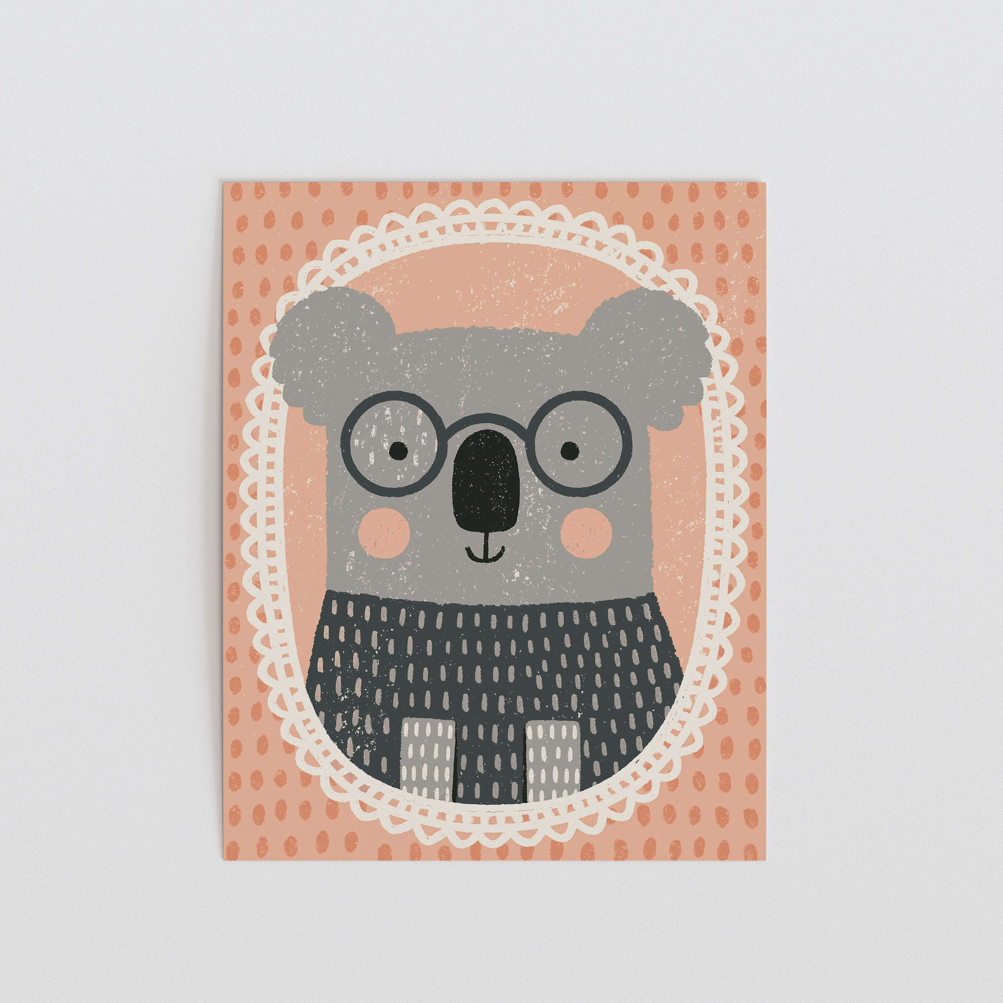 Koala With Glasses Nursery Print