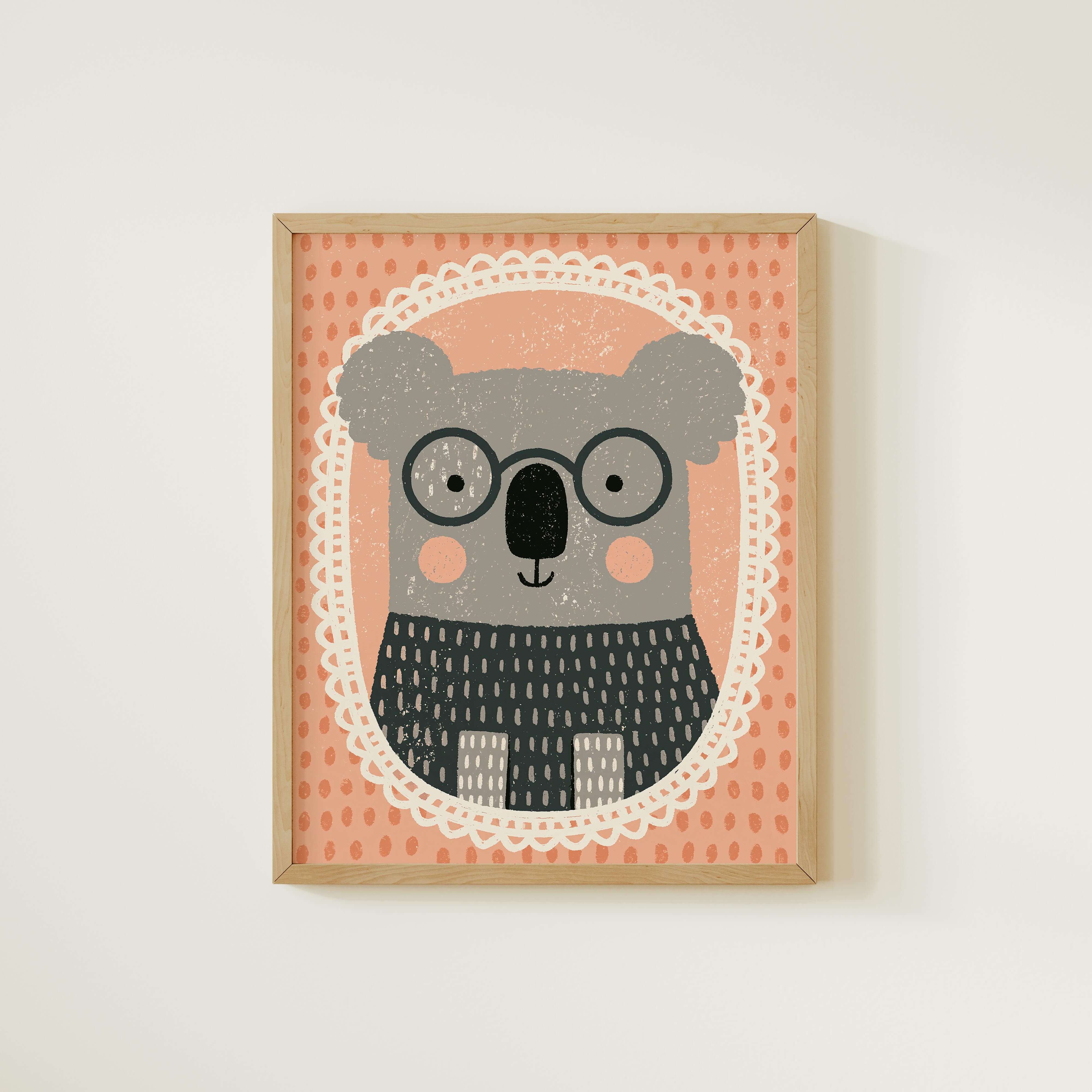 Koala With Glasses Nursery Print