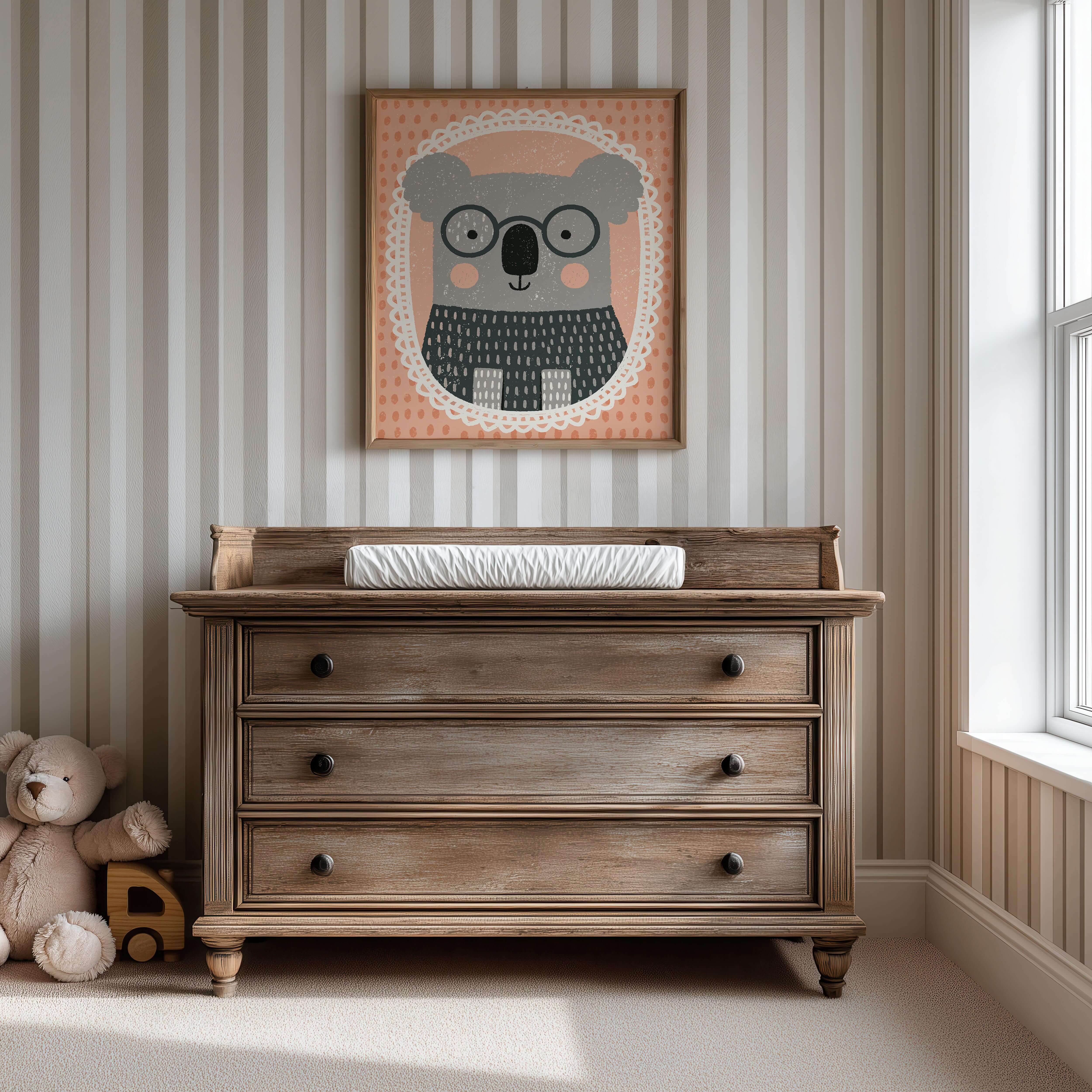 Koala With Glasses Nursery Print