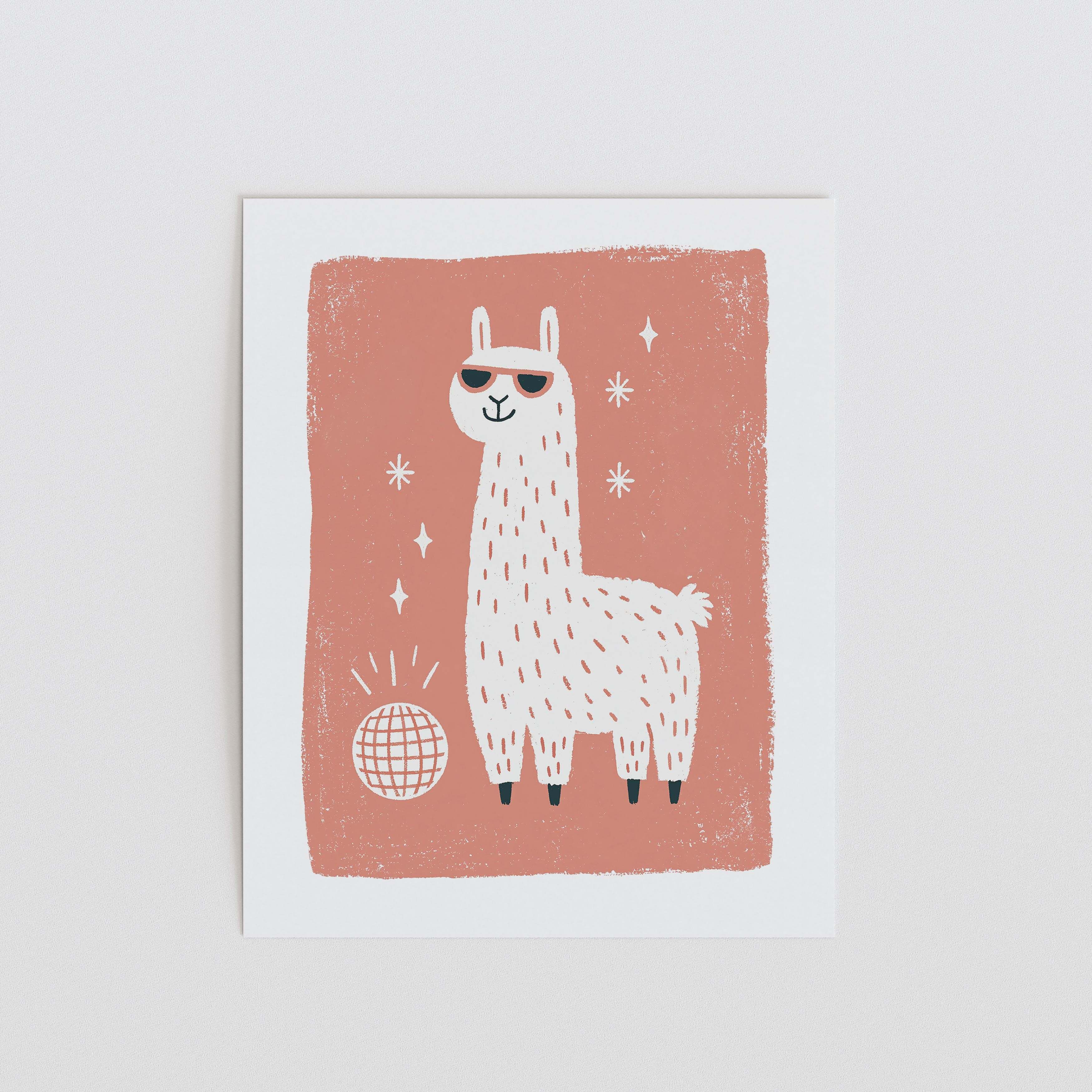 Cool Llama Nursery Print