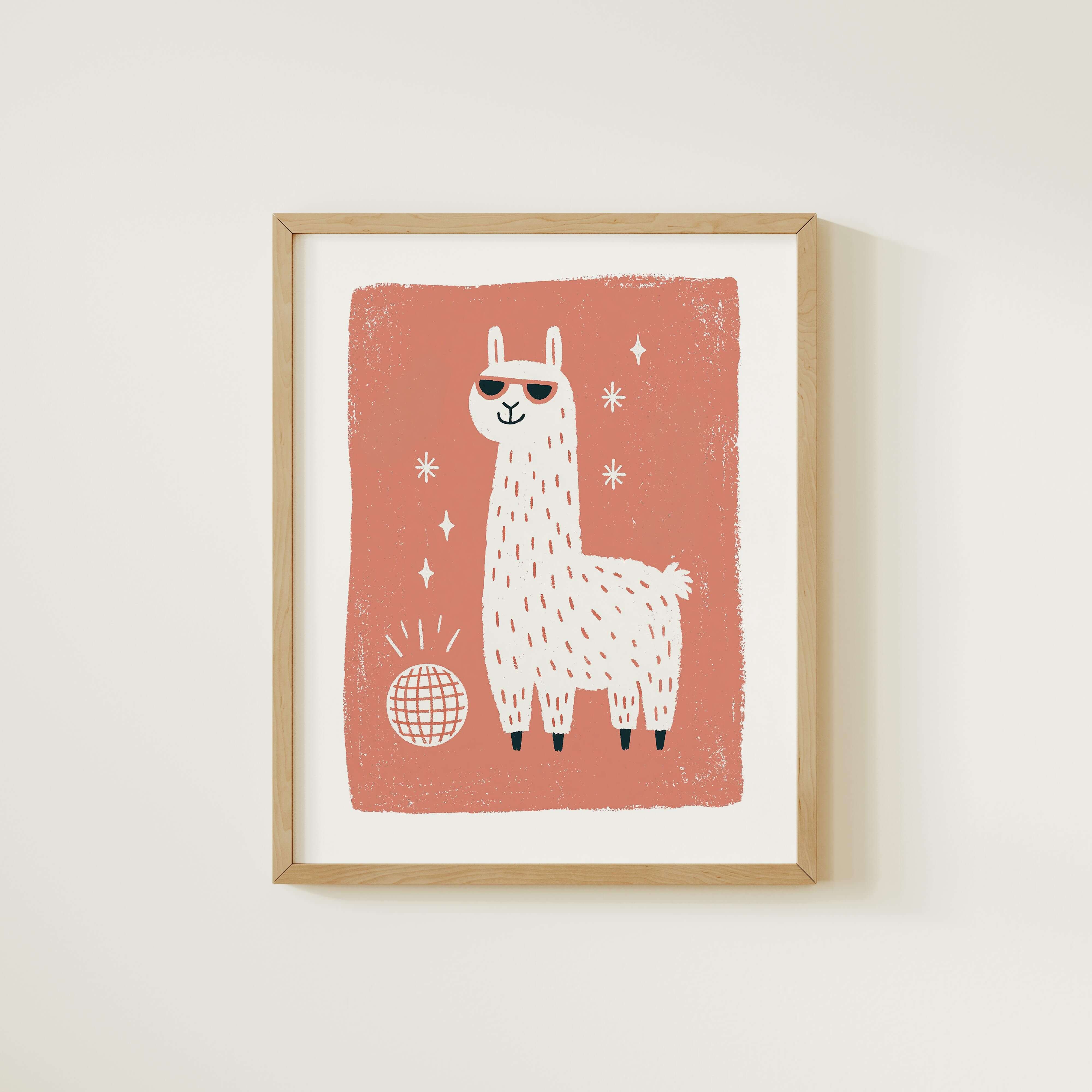 Cool Llama Nursery Print