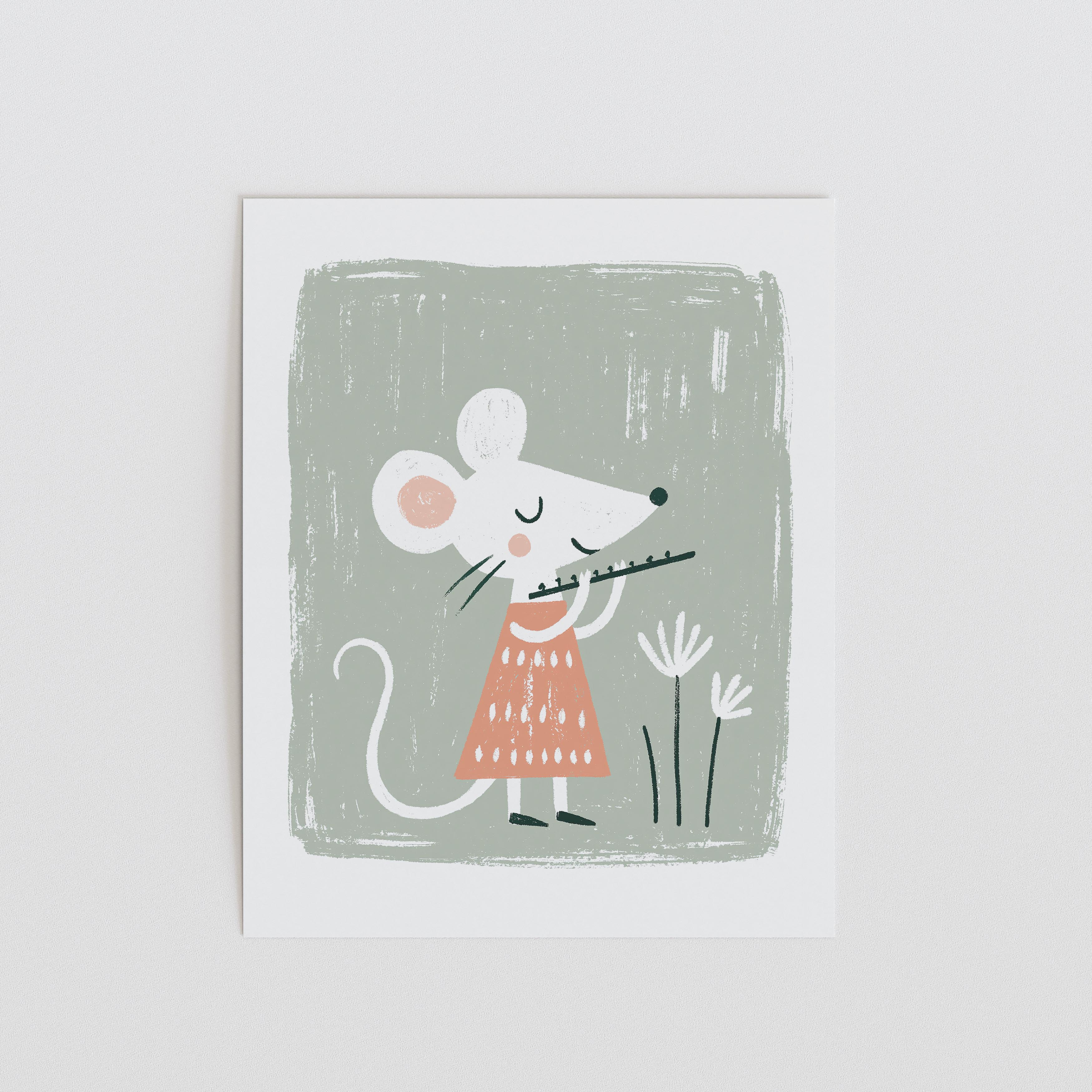 Musician Mouse Nursery Print