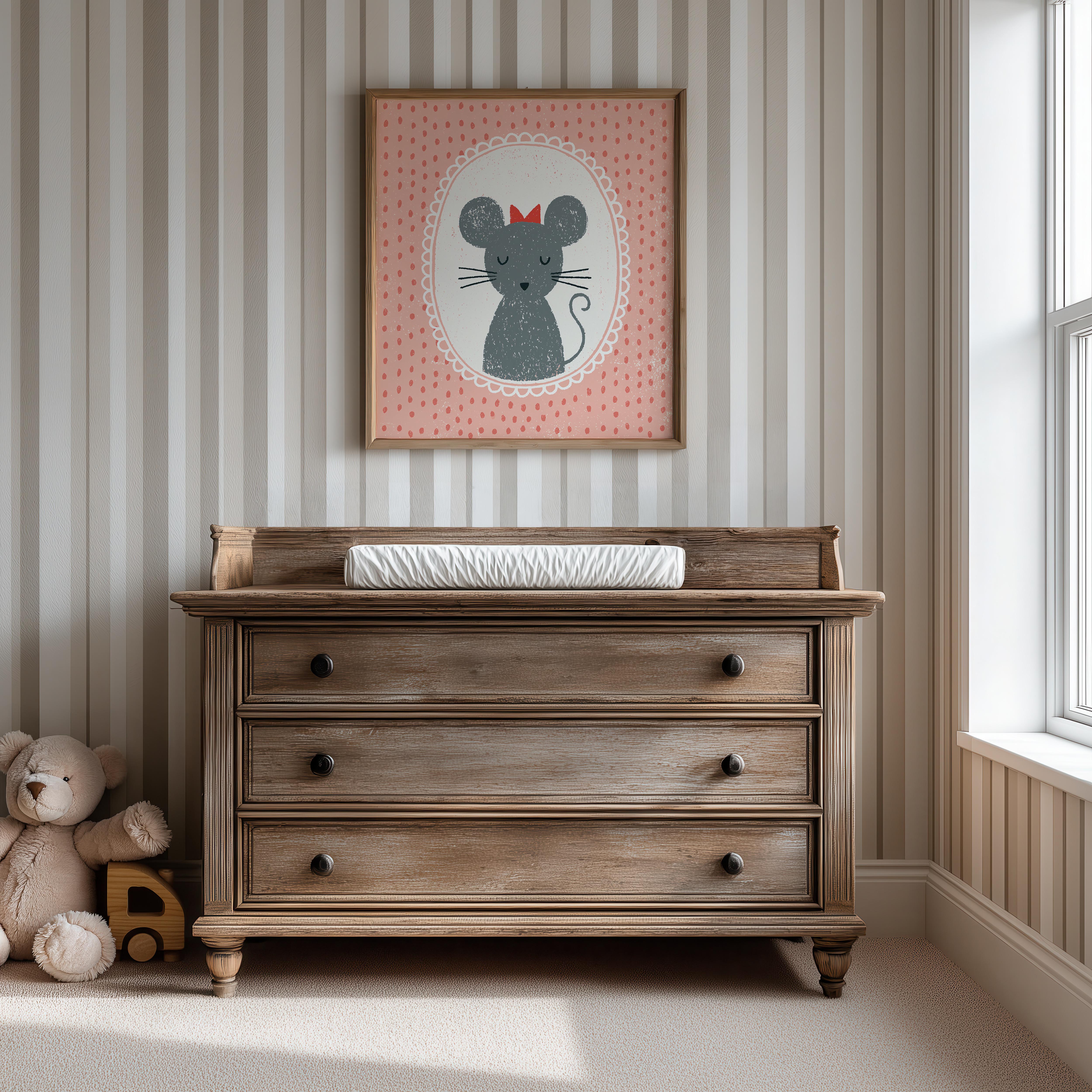 Mouse Portrait Nursery Print