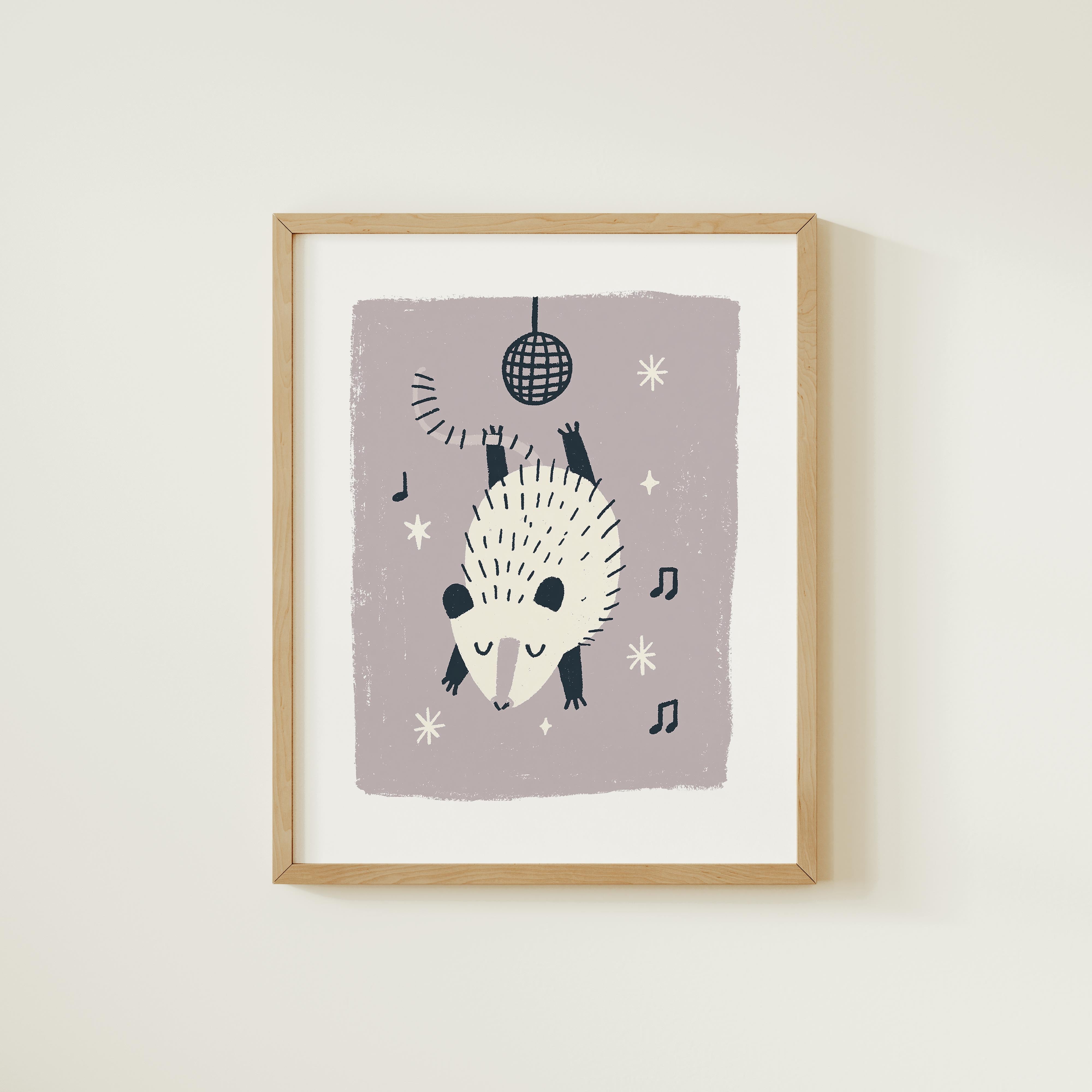 Dancing Opossum Nursery Print