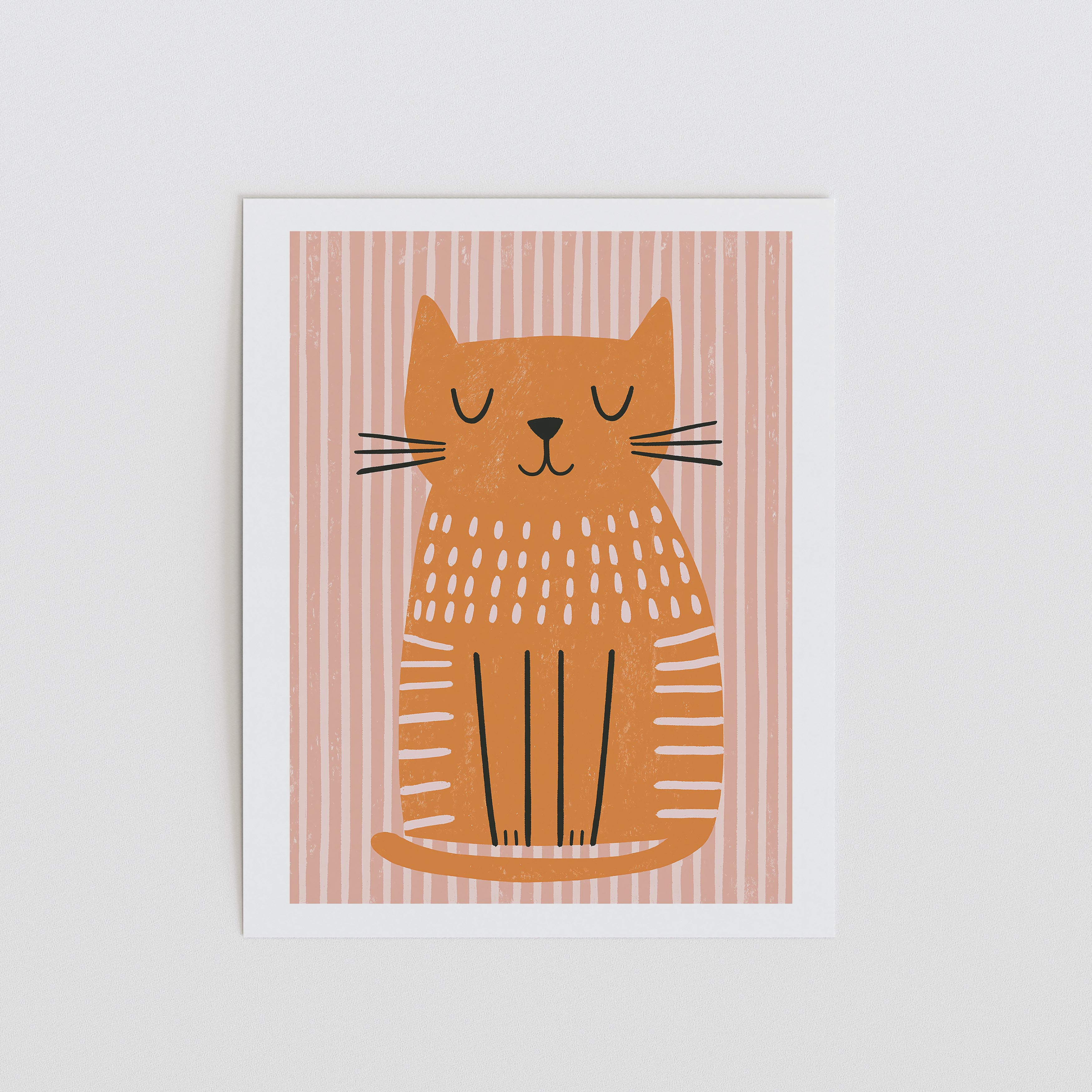 Orange Cat Nursery Print