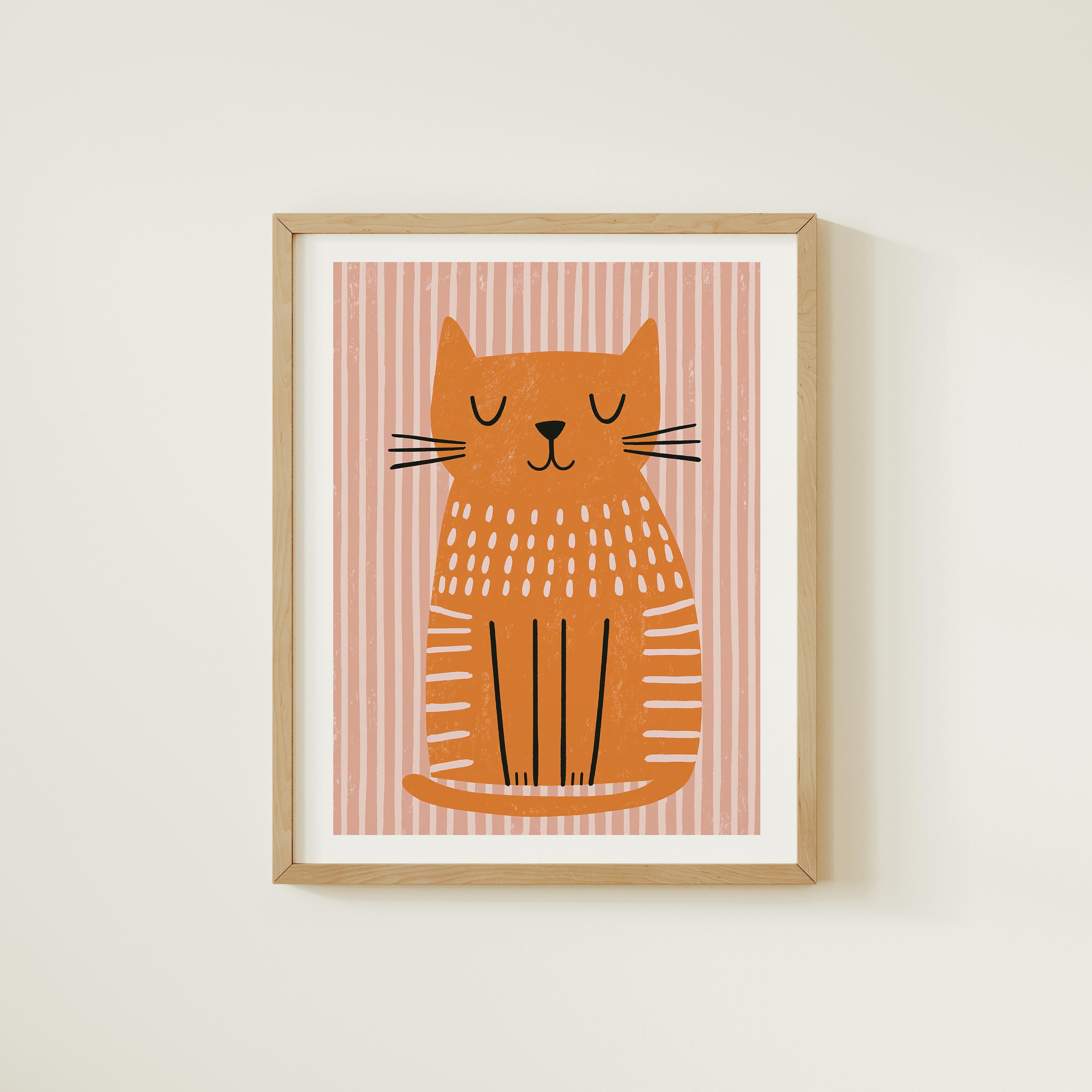 Orange Cat Nursery Print