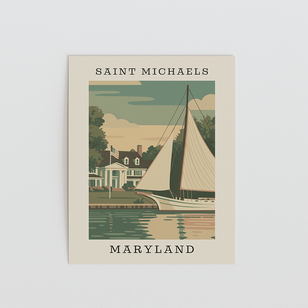 Saint Michaels Waterfront Art Print – Maryland Coastal Series