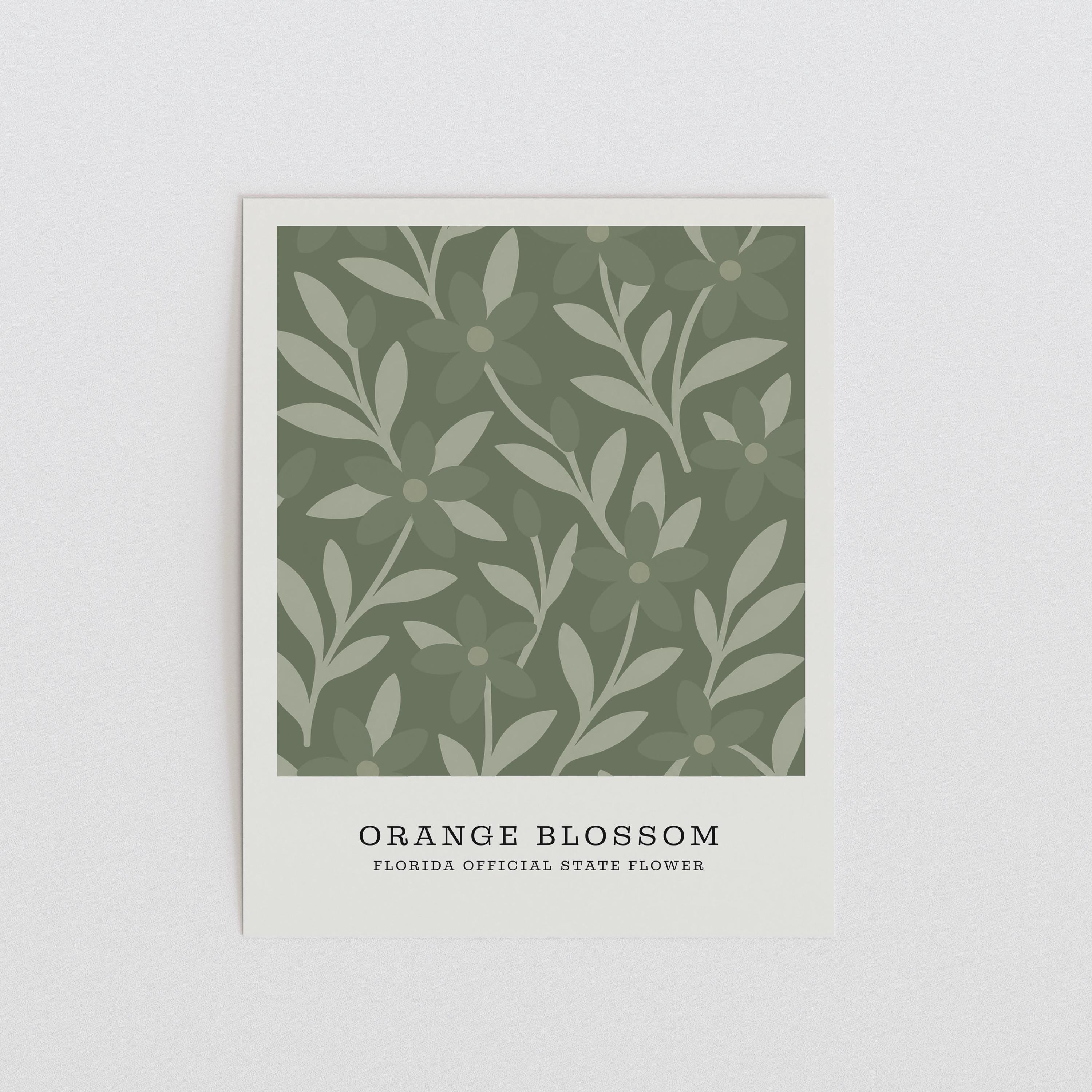 Florida state flower art print, orange blossom