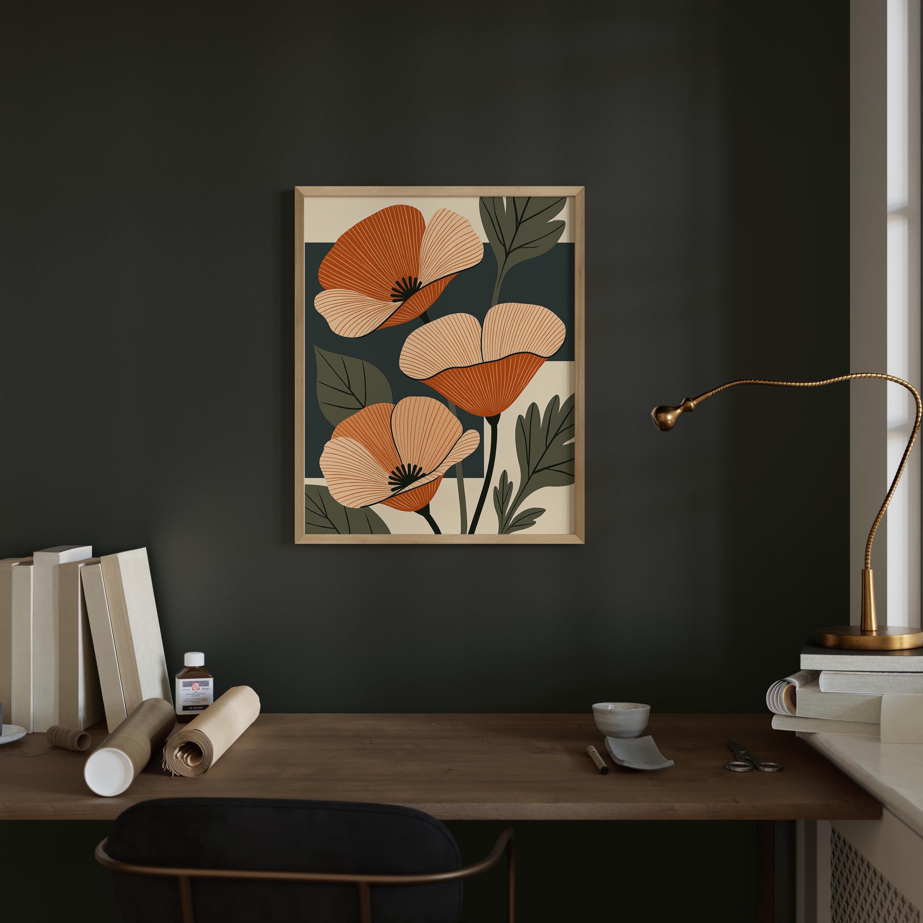 California state flower art print, California poppy
