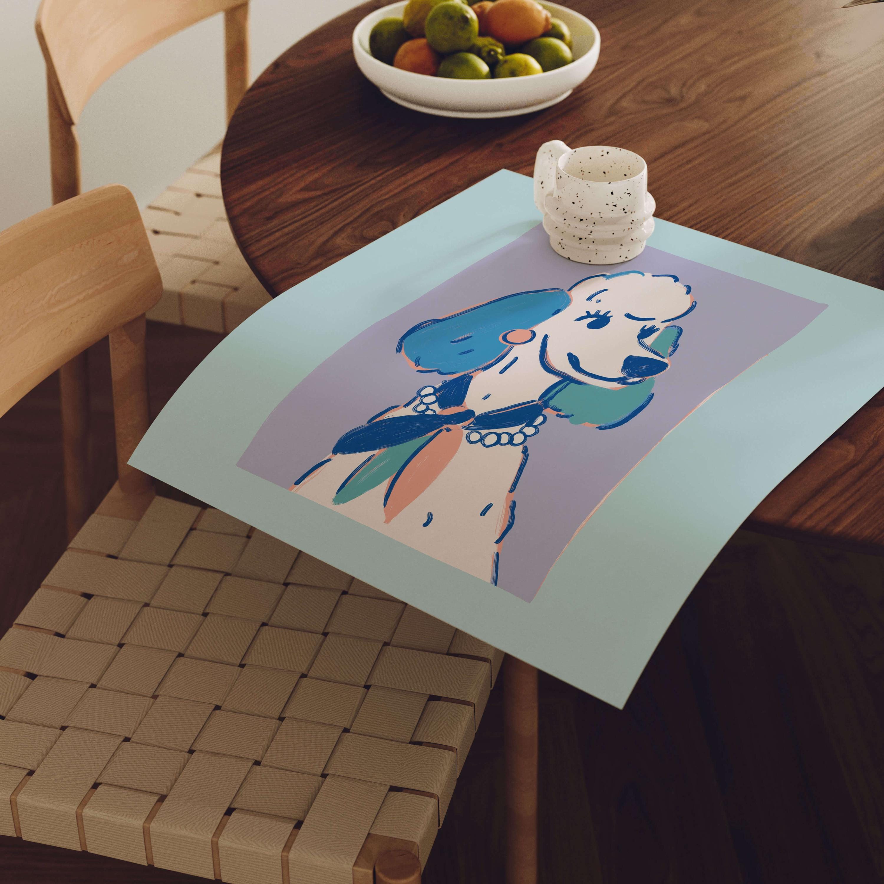 Poodle Pearls Art Print