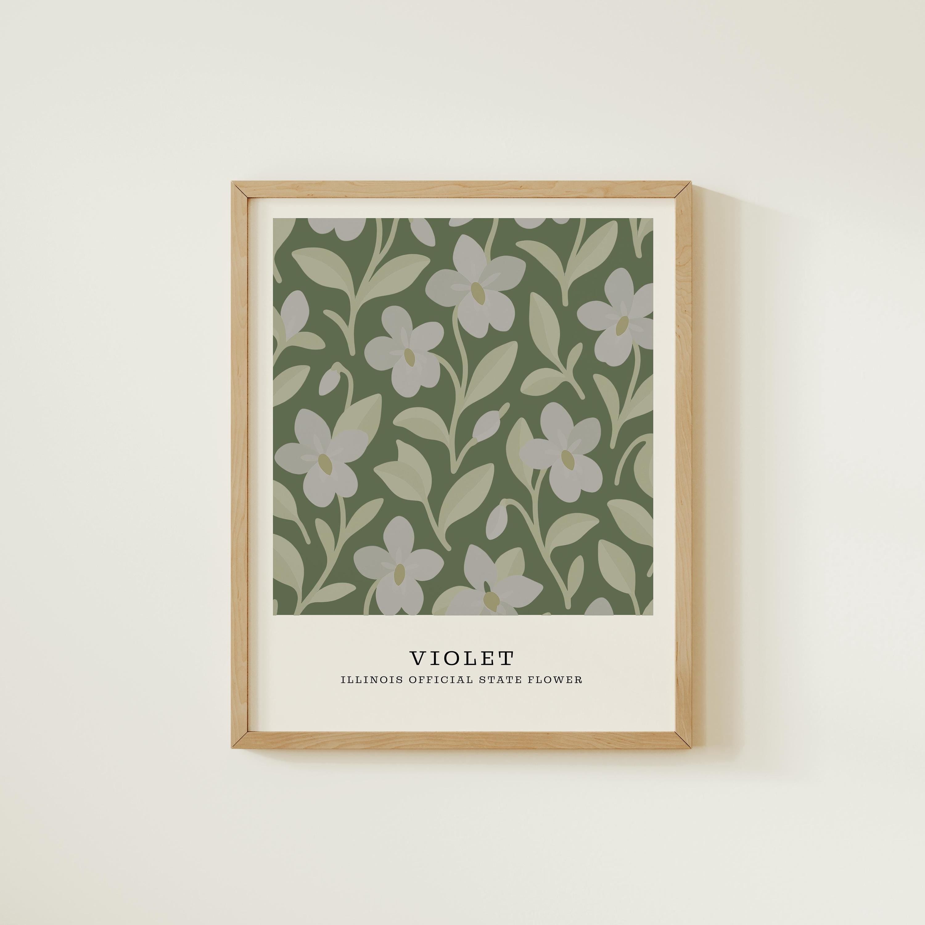 Illinois state flower art print, violet