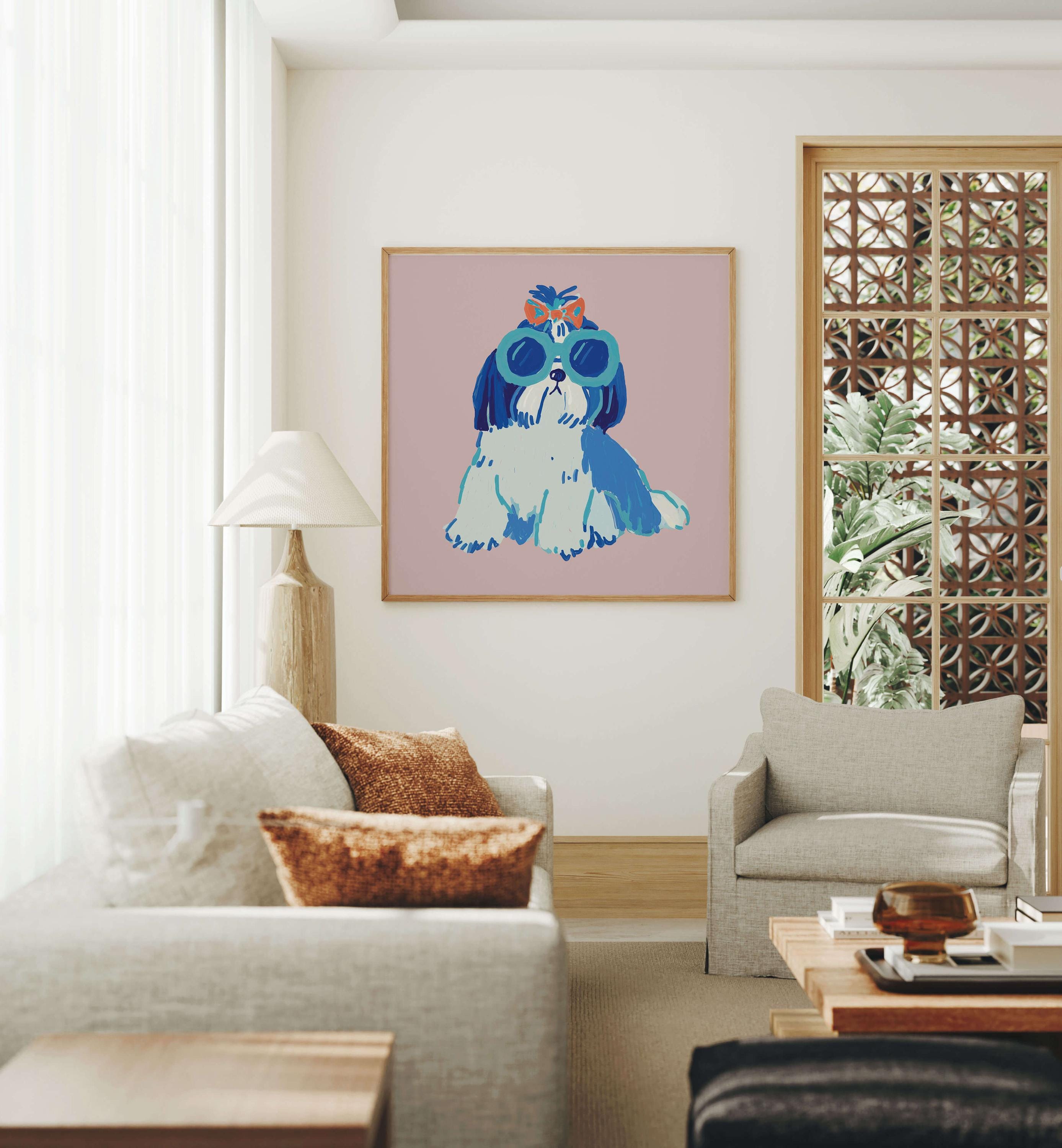 Shih Tzu sunglasses art print