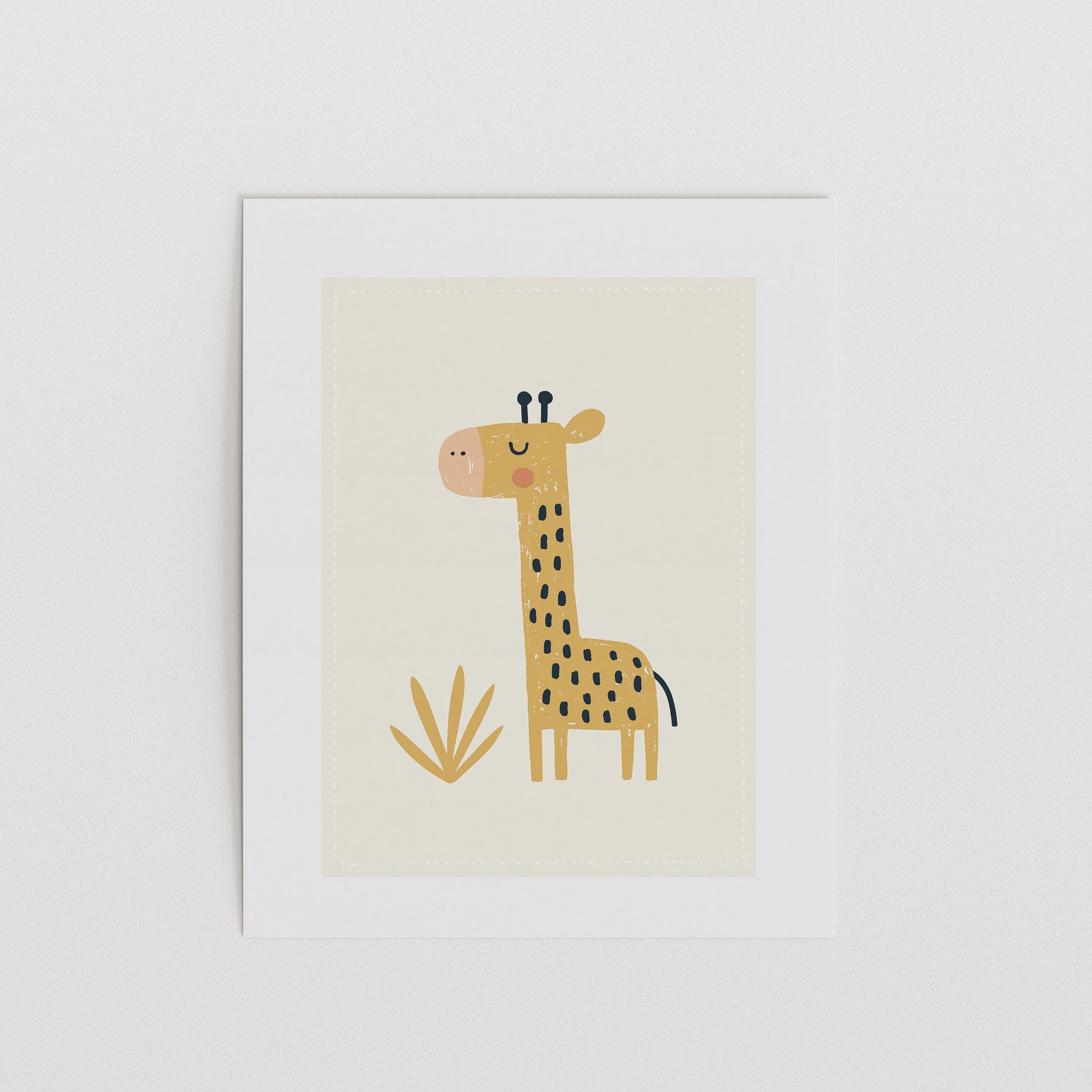 Yellow giraffe nursery print