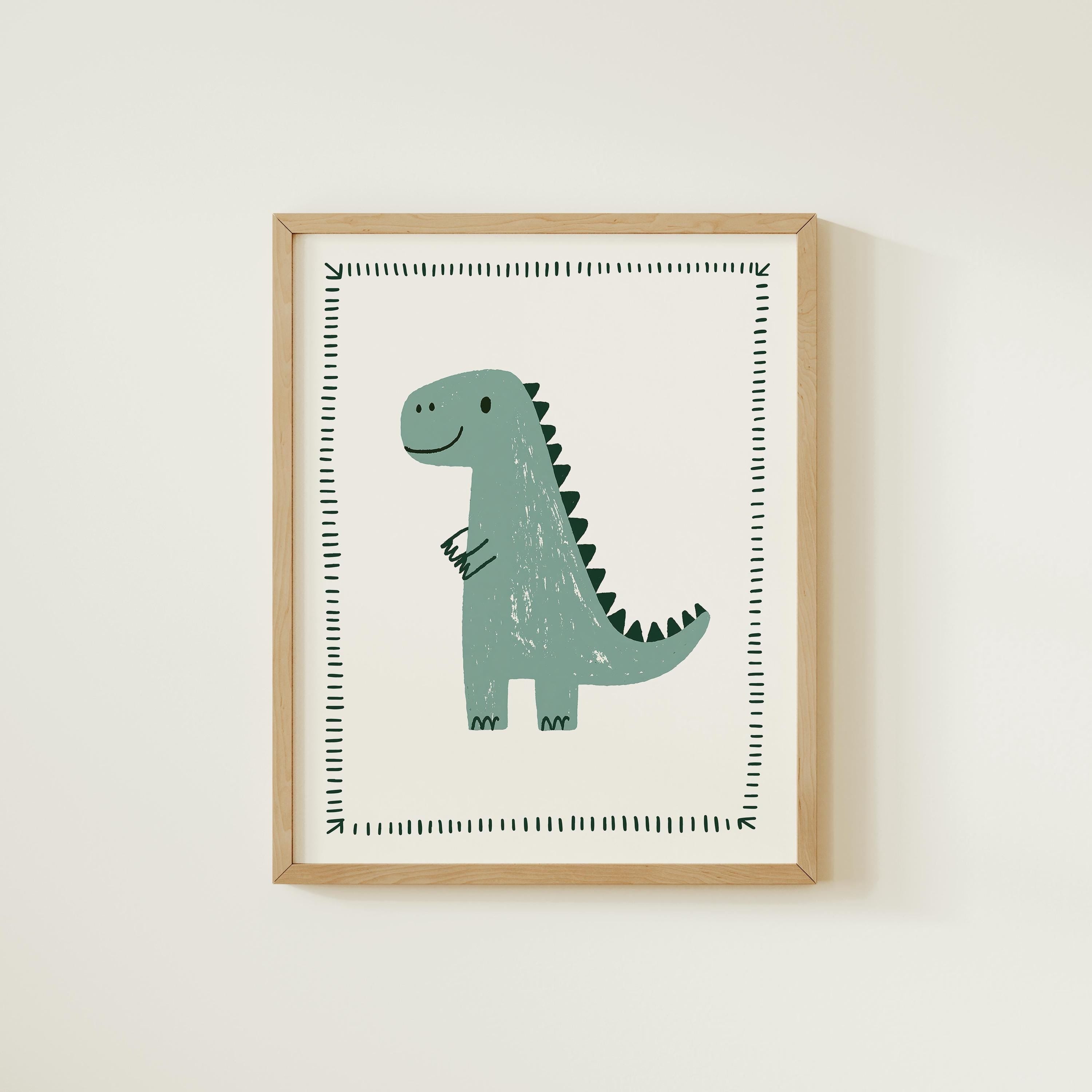 Sage T-Rex nursery print