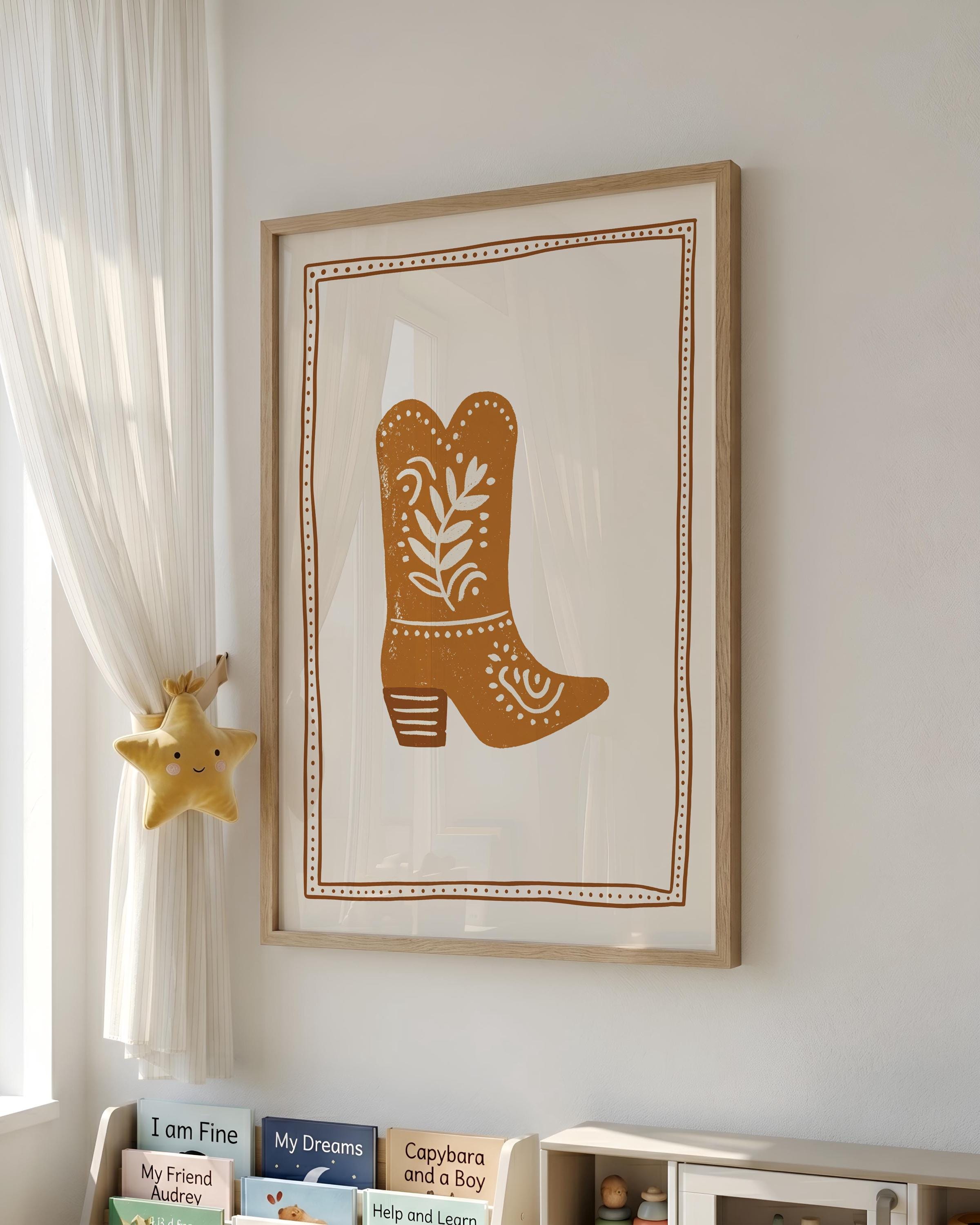 Cowboy boot nursery print