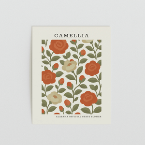 Alabama State Flower Art Print – Camellia - The FlatFile Society