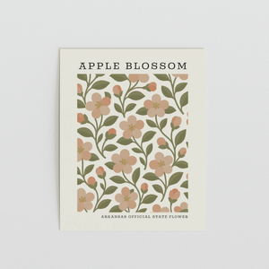 Arkansas State Flower Art Print – Apple Blossom - The FlatFile Society