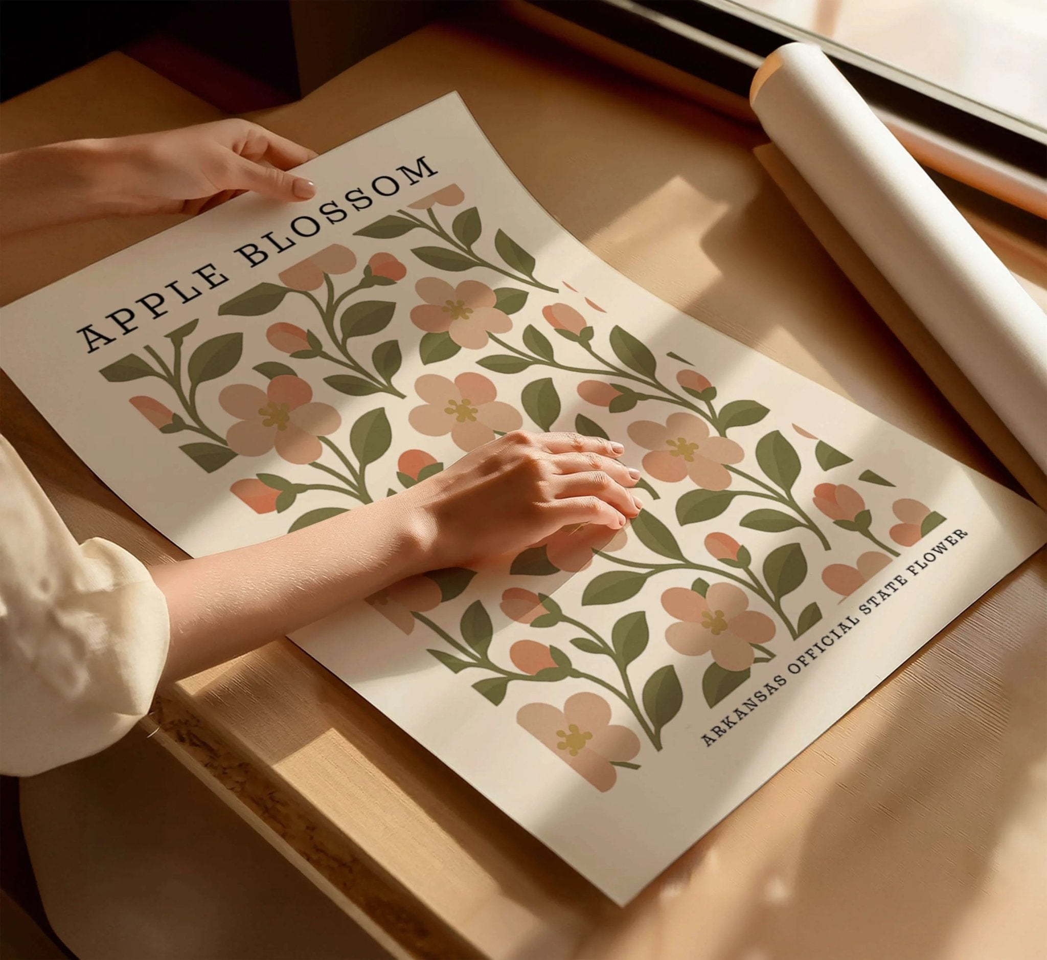 Arkansas State Flower Art Print – Apple Blossom - The FlatFile Society