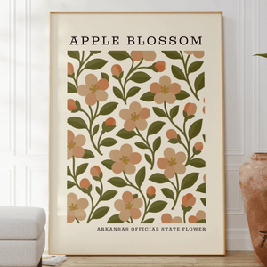 Arkansas State Flower Art Print – Apple Blossom - The FlatFile Society