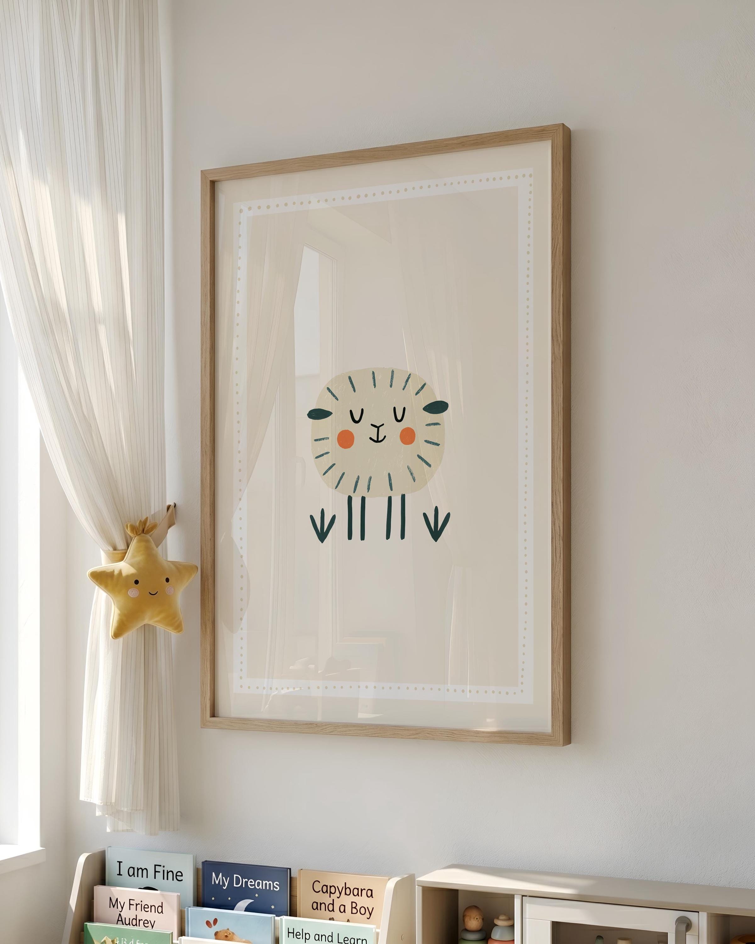 Cream sheep nursery print